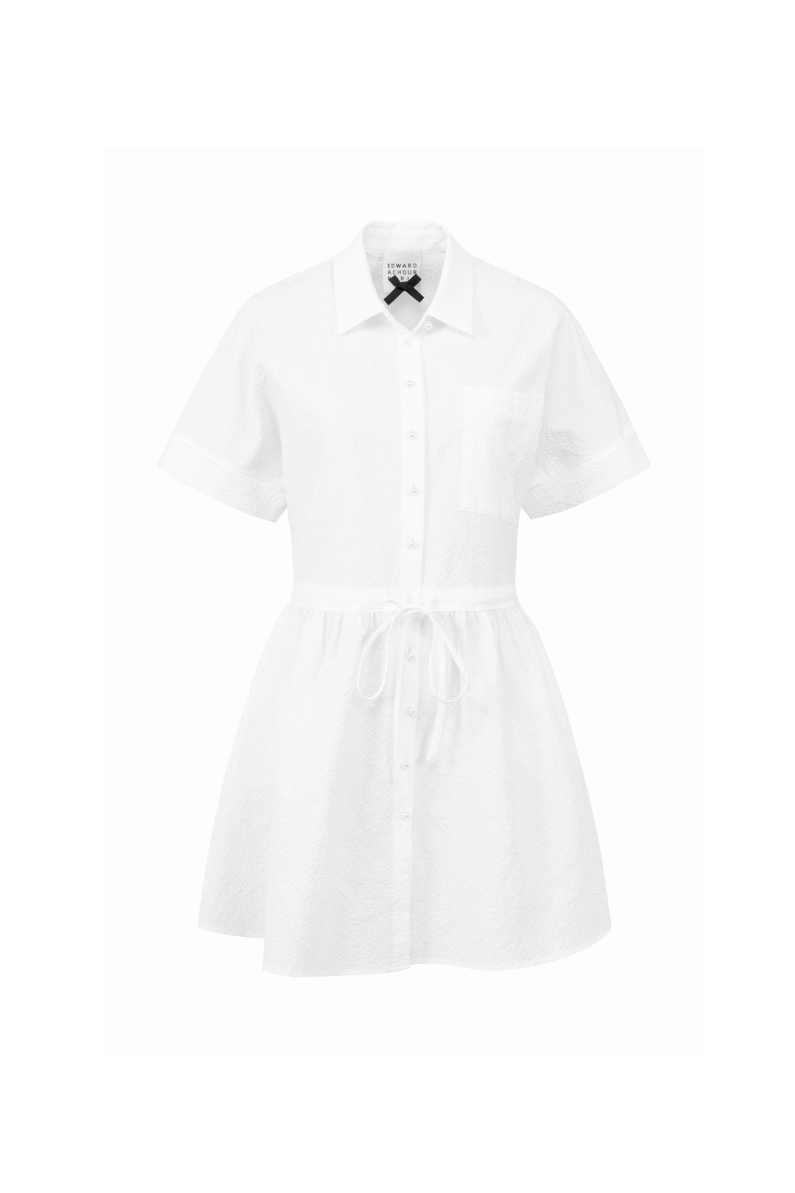 Tie-Waist Mini Shirt Dress