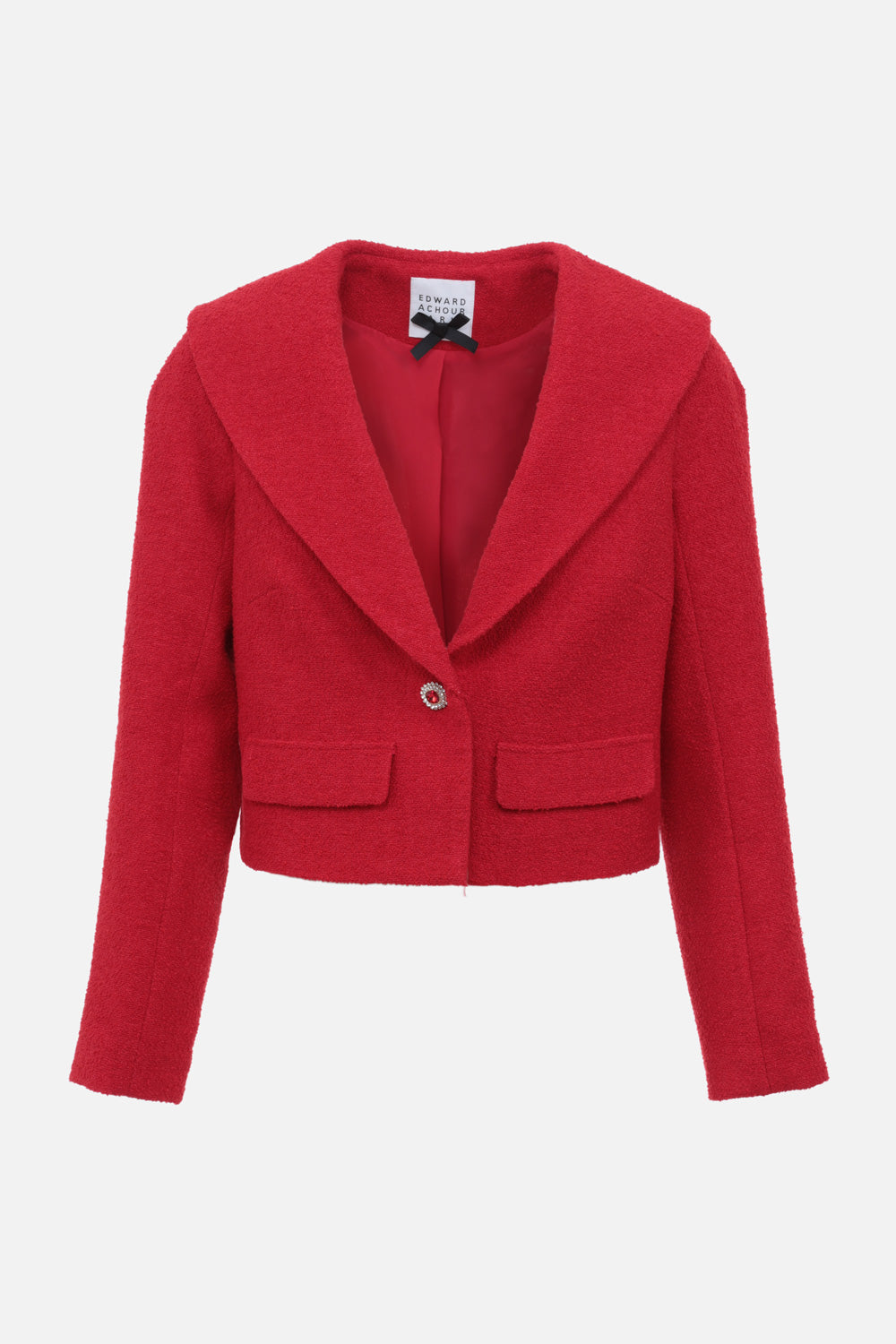 Veste tailleur courte rouge
