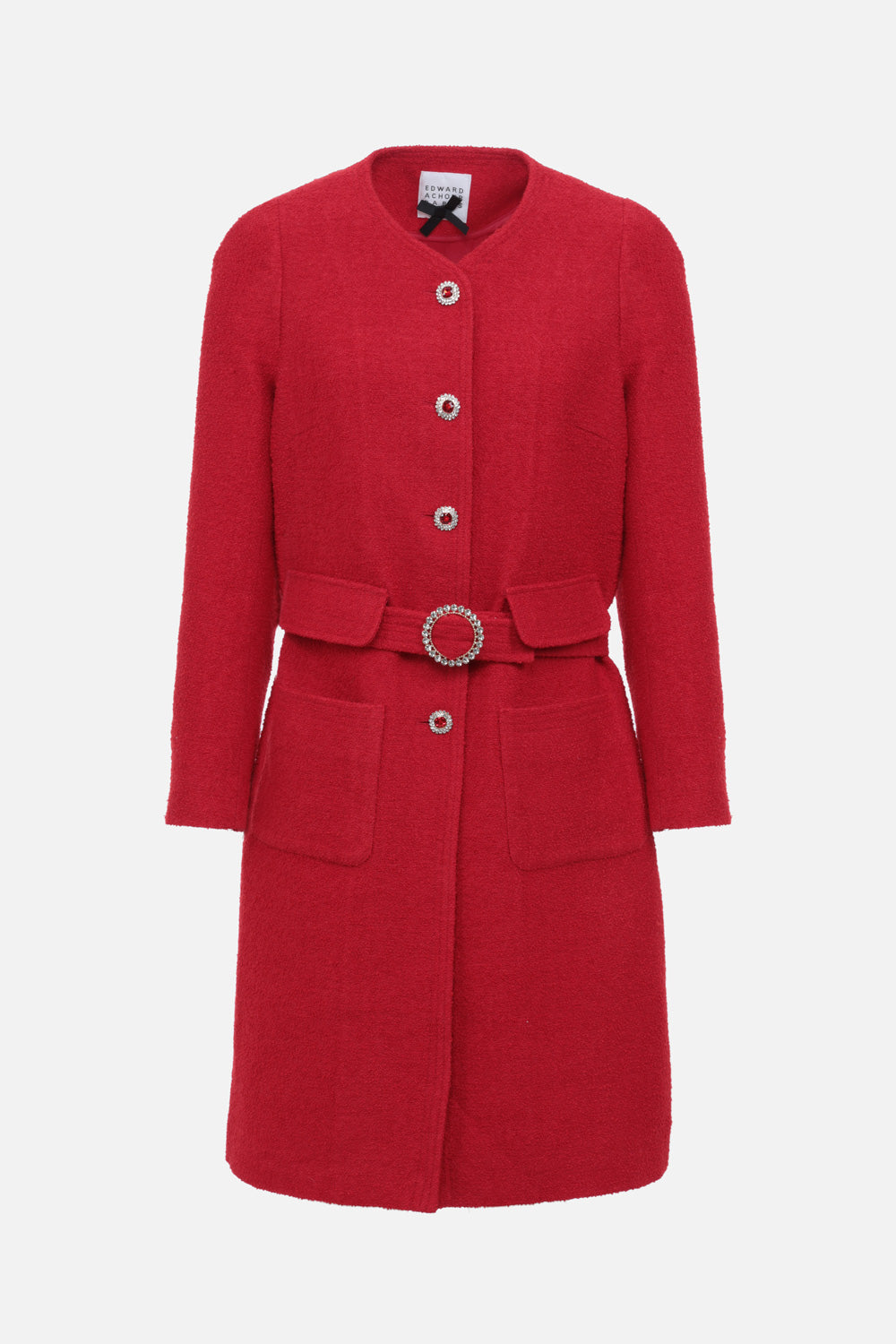 Veste longue en laine rouge