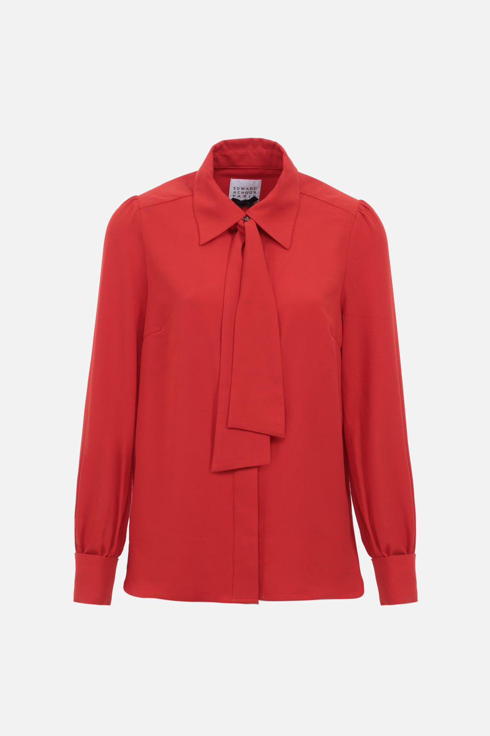 Blouse lavallière orange