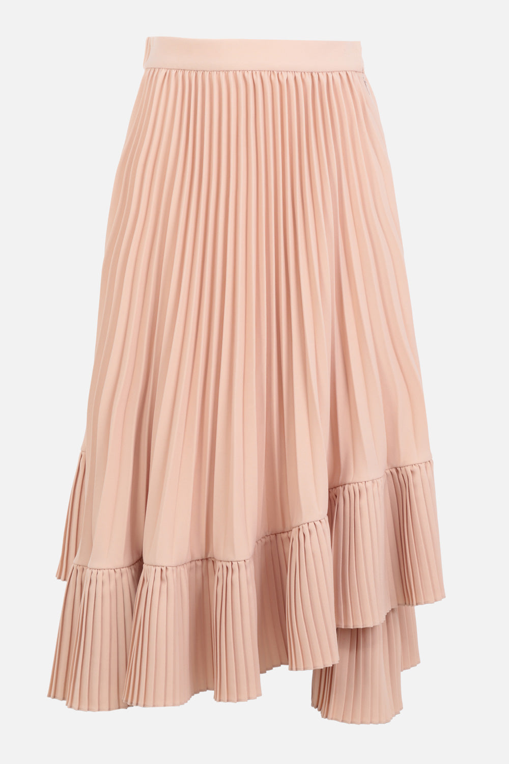 Long asymmetrical pleated skirt