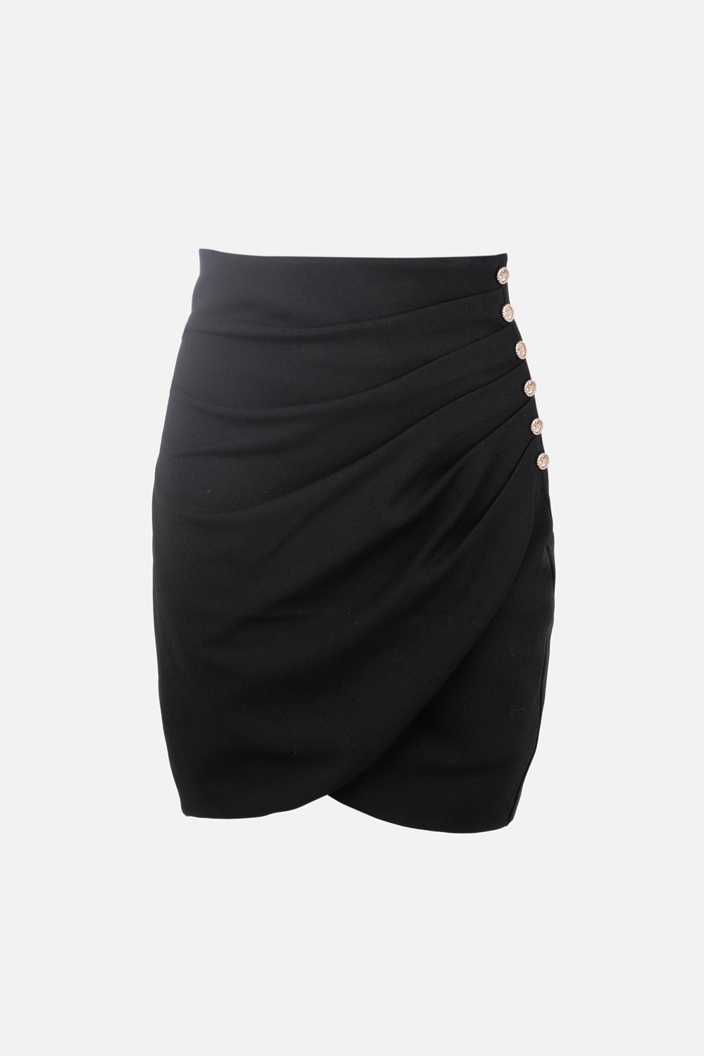 Black draped tulip skirt