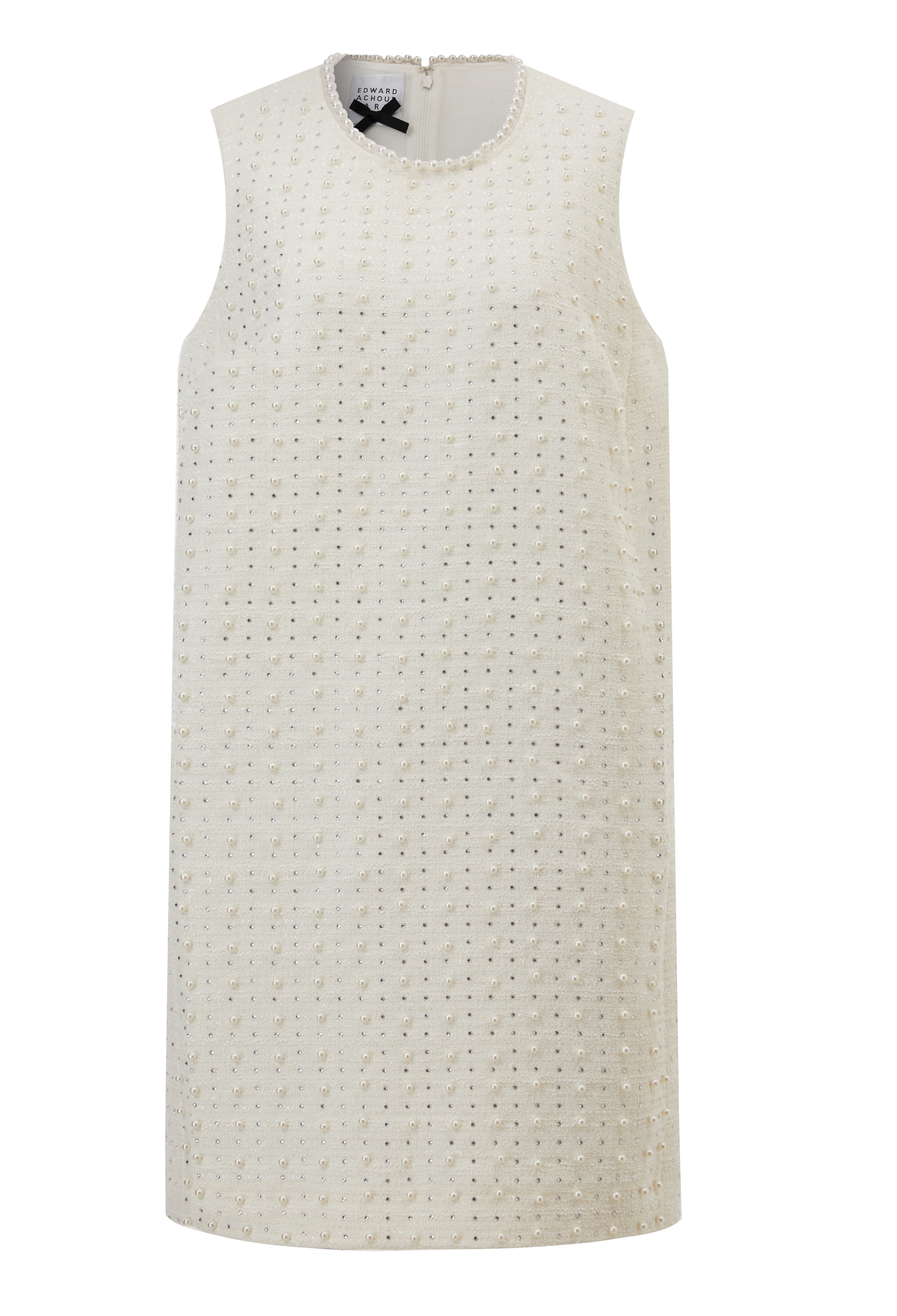 Boxy pearls and Cristal embroidered dress (080420/836)