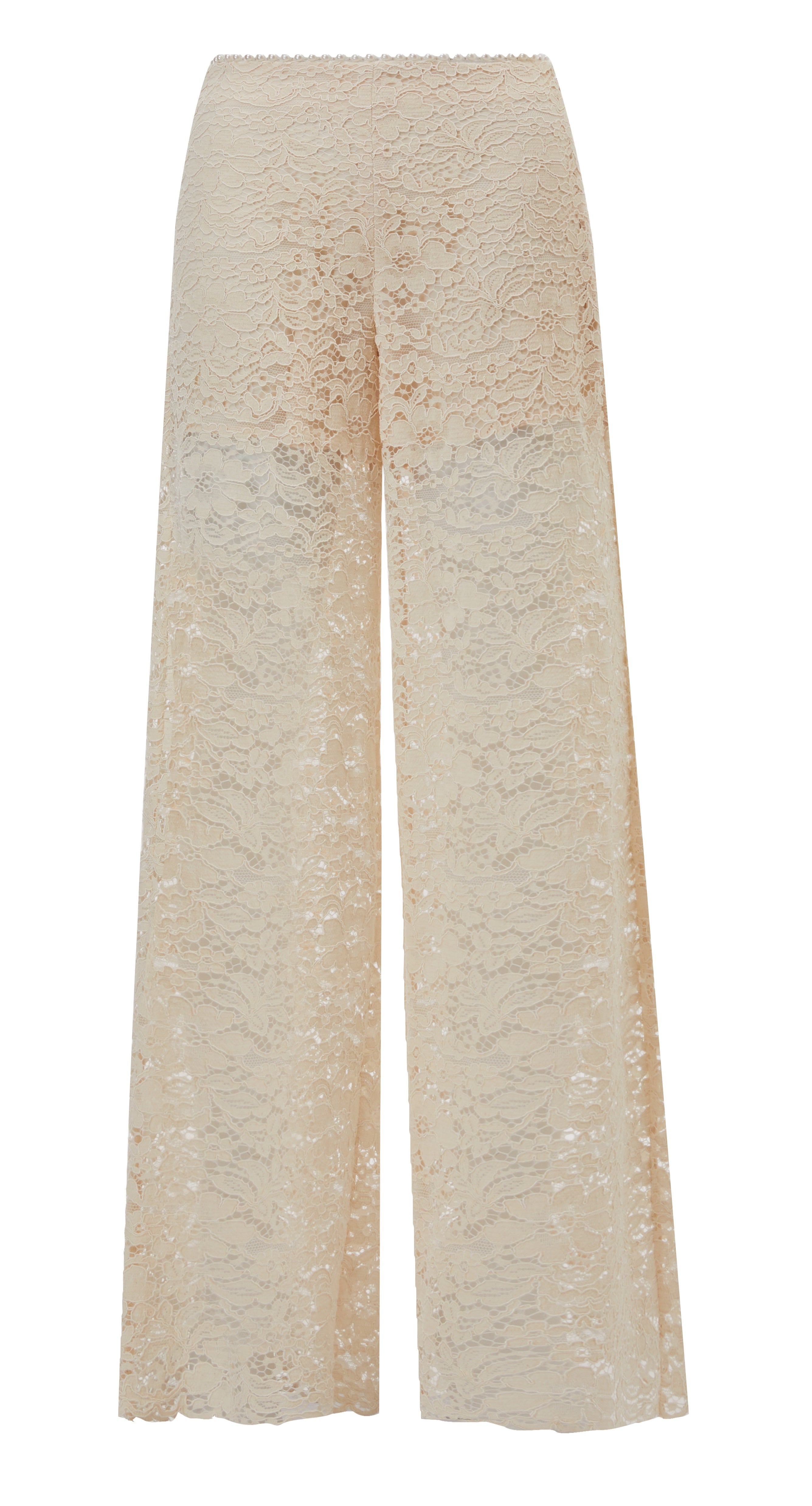 Flat front lace pant with pearls waist (080910/838)