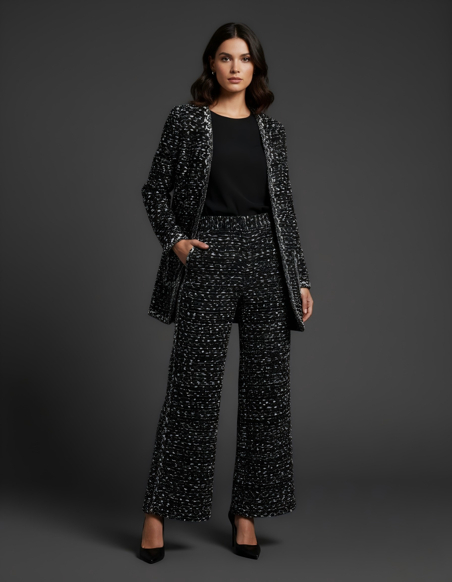 Refined Longline Jacket with Braided Trim (090110/910)