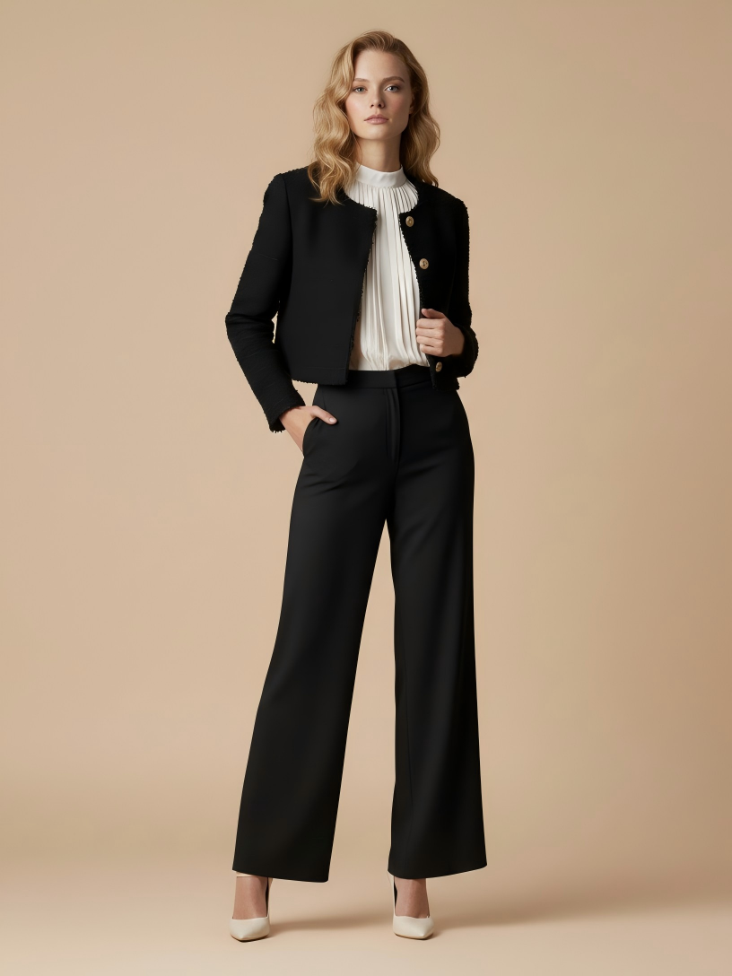 Classic Black Cropped Jacket (090128/909)