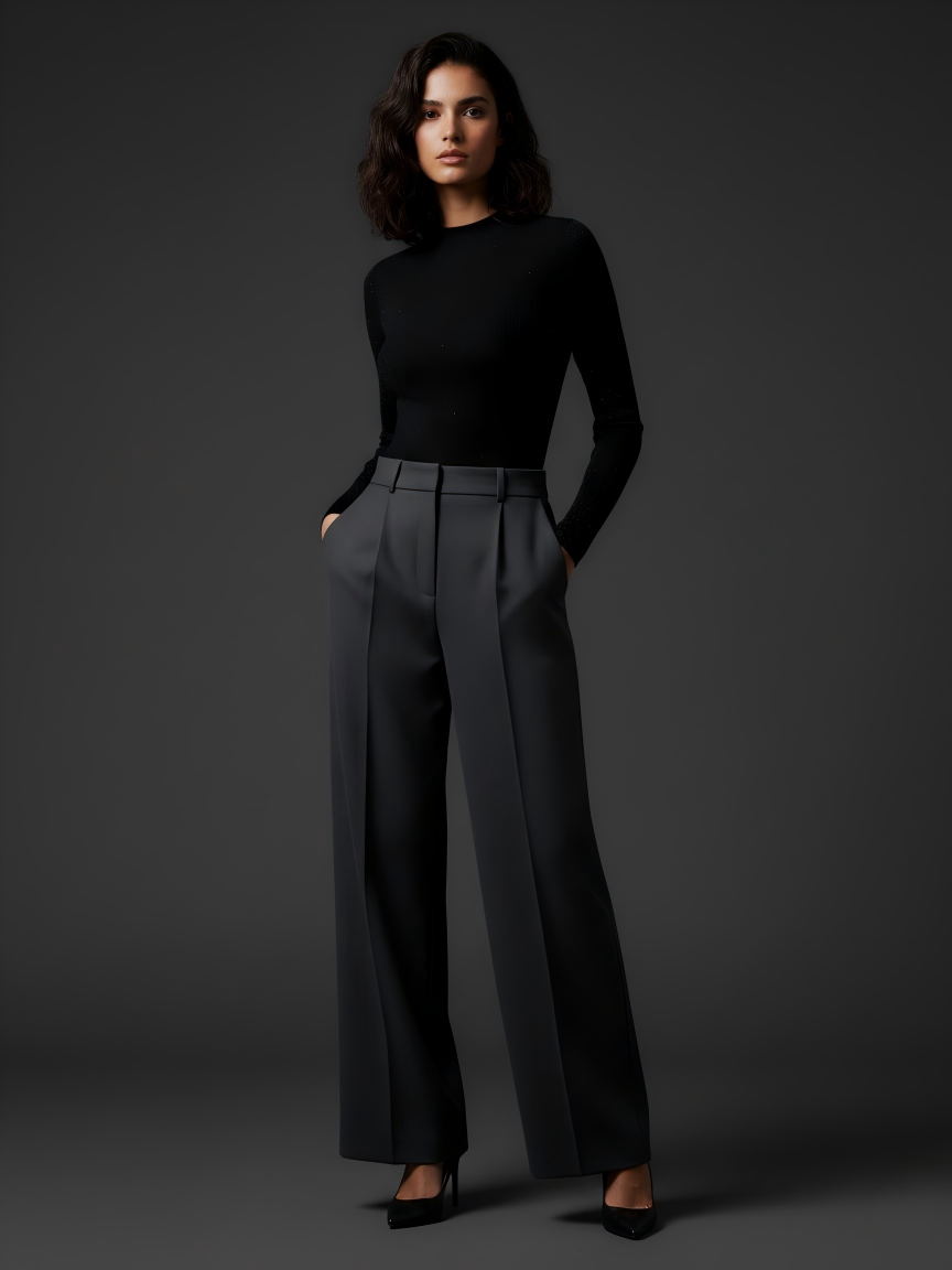 Fitted Wool Turtleneck Sweater (091504/995)