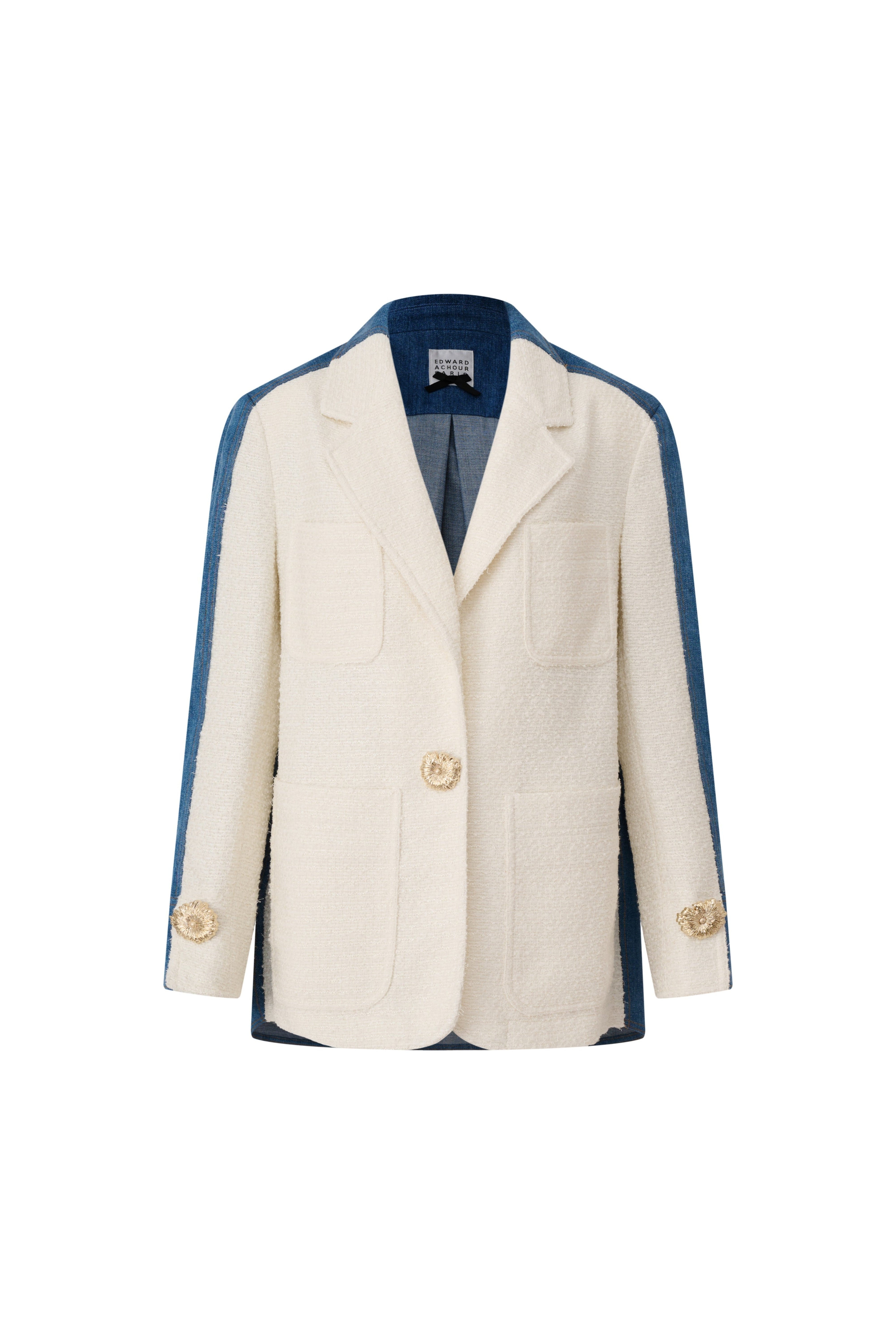 Refined Ivory/Denim Contrast Jacket