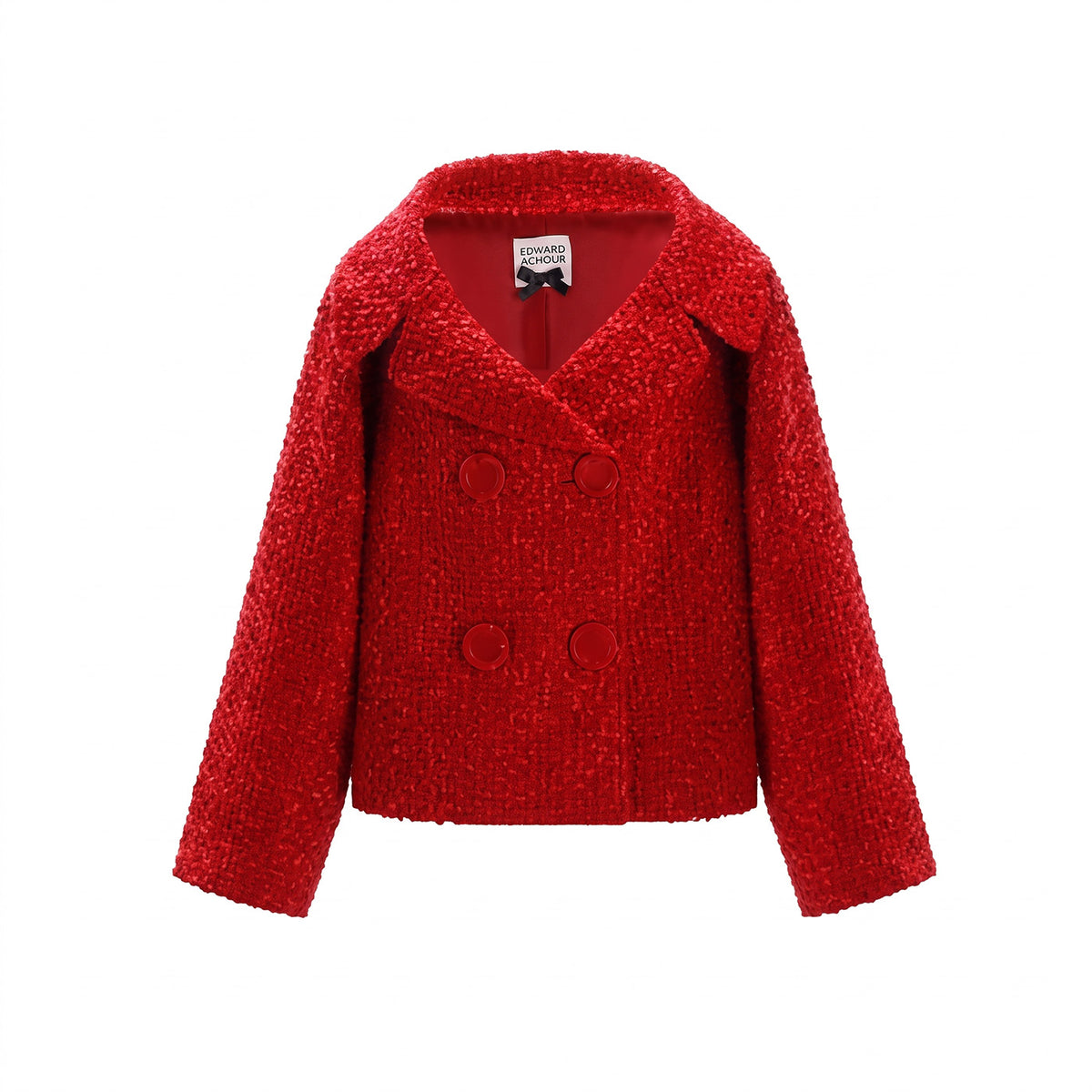 Cropped Double-Breasted Boucle Jacket