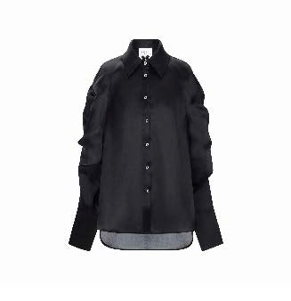 Sheer Ruffle-Sleeve Shirt