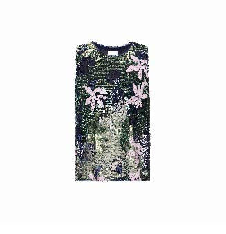 Botanical Sequin Sleeveless Top
