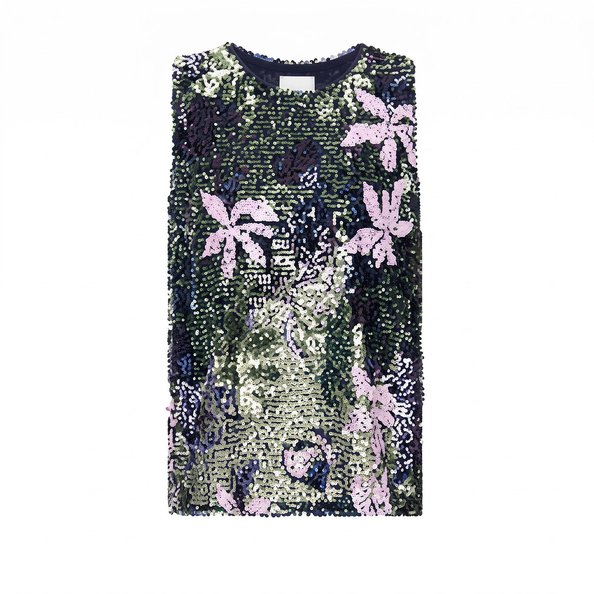 Botanical Sequin Sleeveless Top