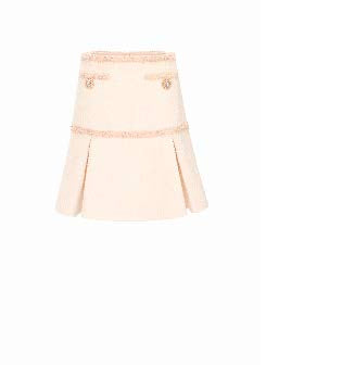 Panelled Tweed Skirt with Flared Hem