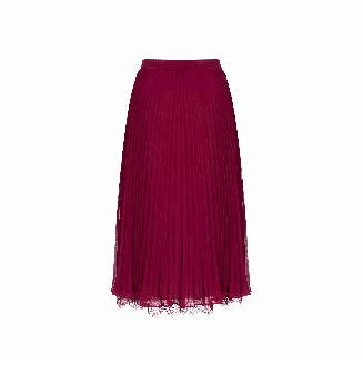 Pleated Skirt with Lace Hem