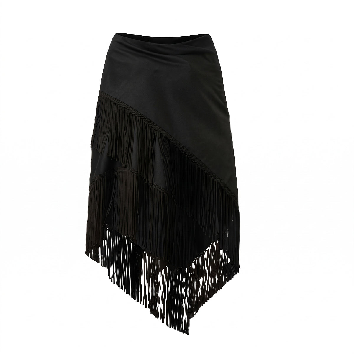 Asymmetric Fringed Triangle Scarf