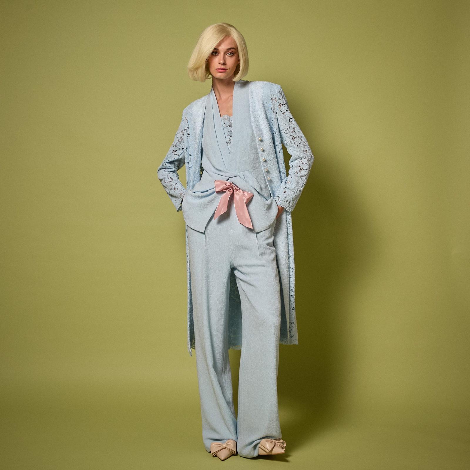 Tie-Waist Wide-Leg Trouser