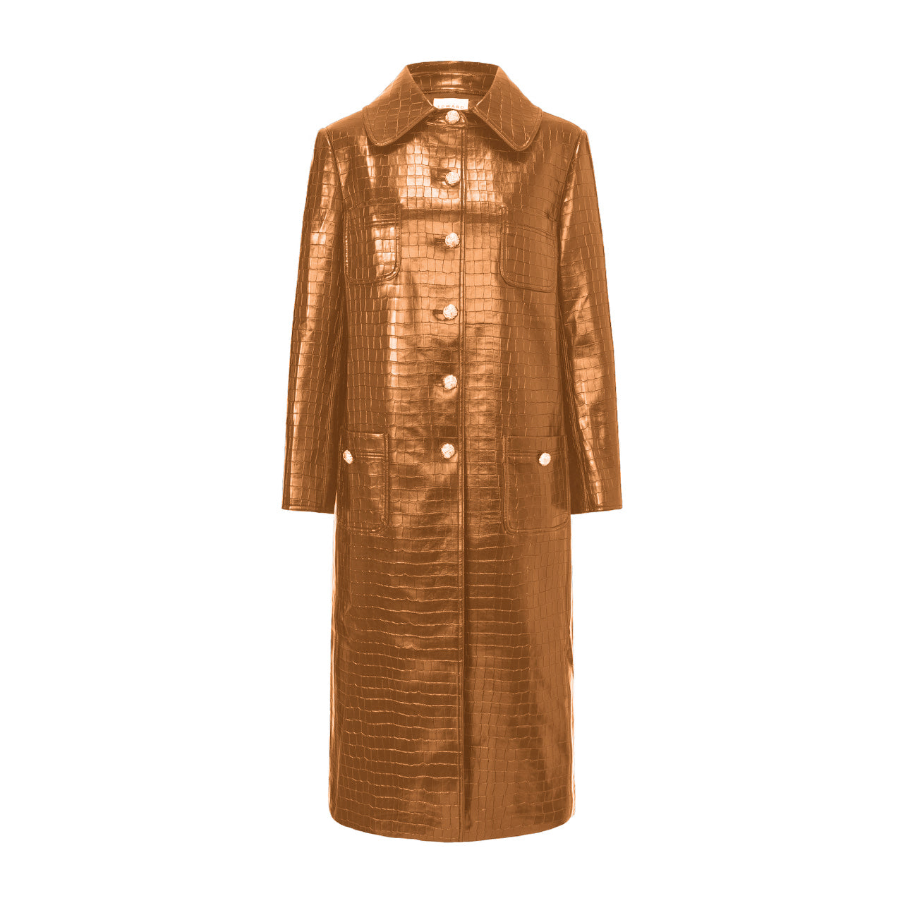 Leather Coat with Lace Panels