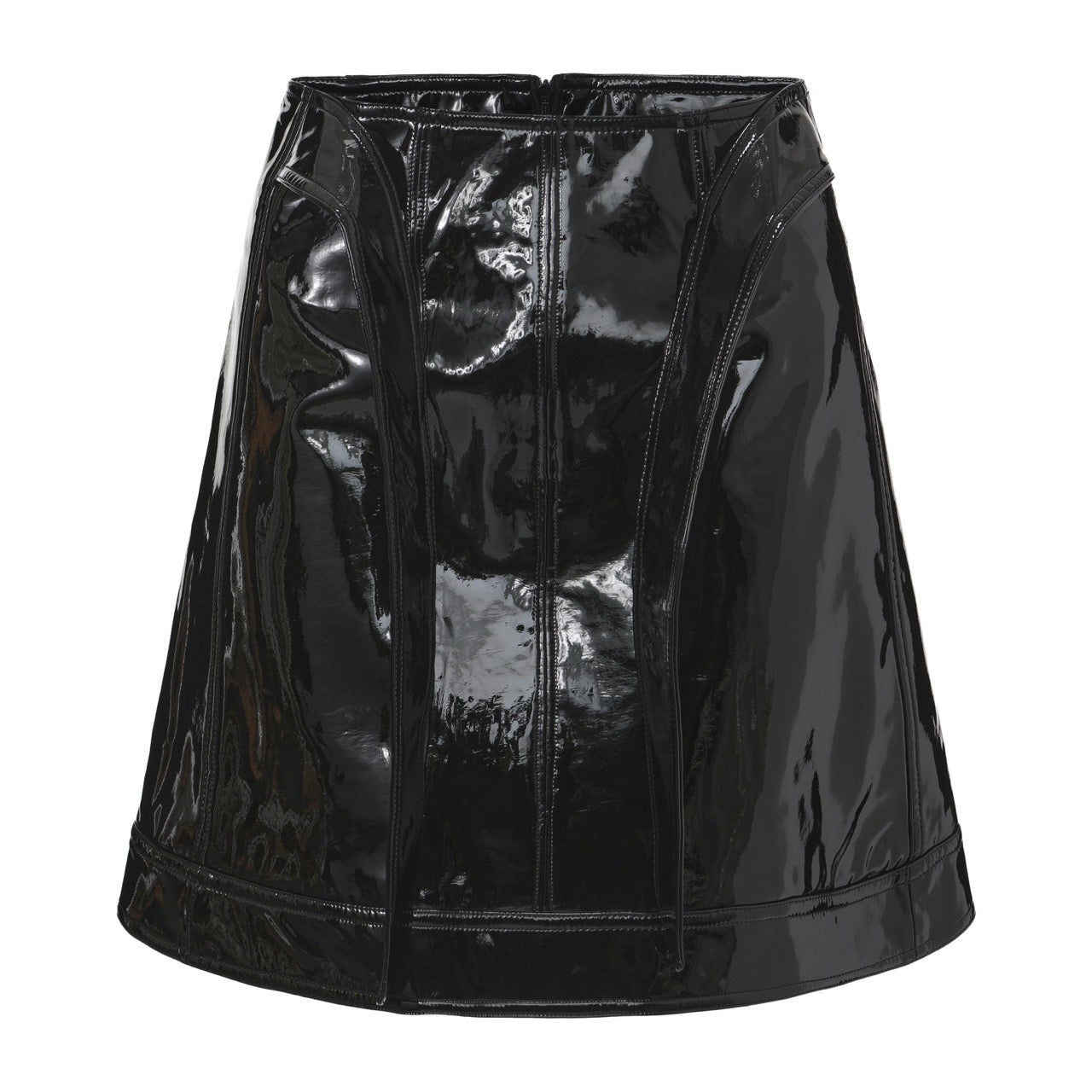 Leather-Effect A-Line Skirt