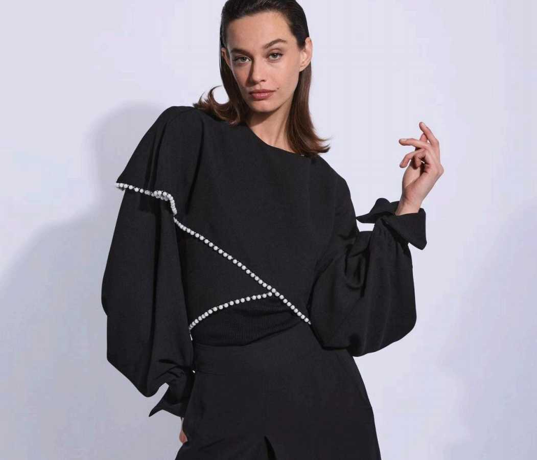 Draped Bolero with Crystal Trim