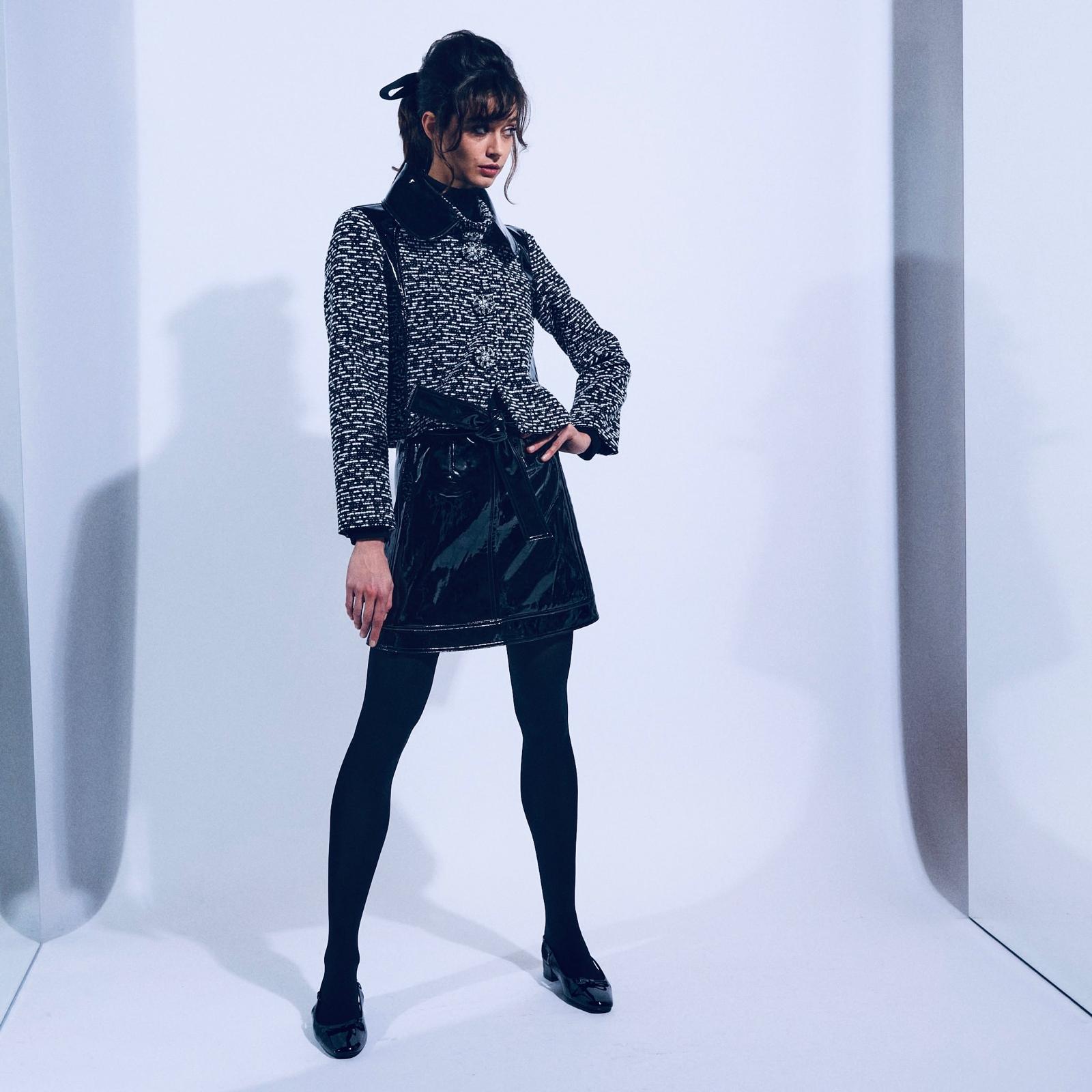 Leather-Effect A-Line Skirt