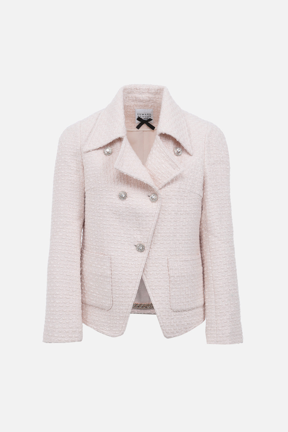 Powder pink tweed jacket