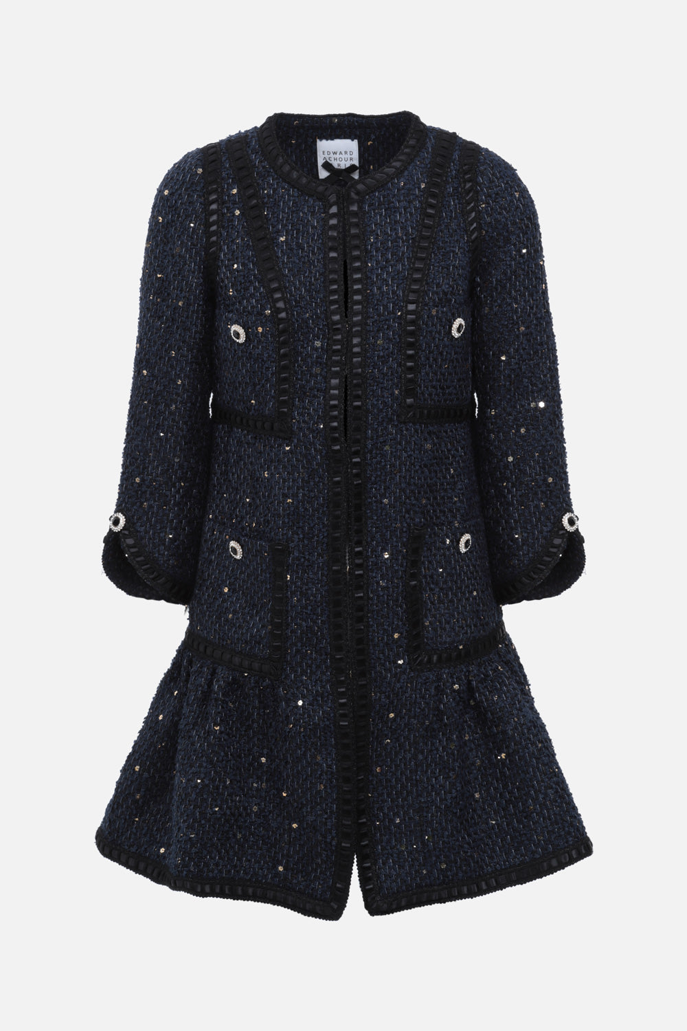 Midnight blue speckled tweed jacket