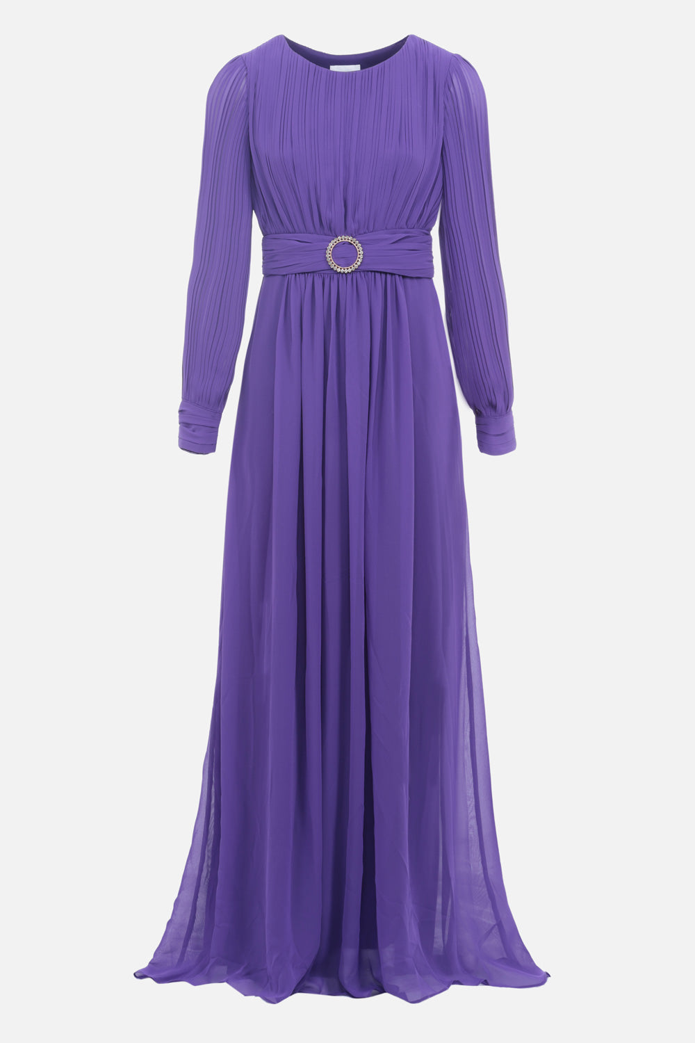 Long lila chiffon dress