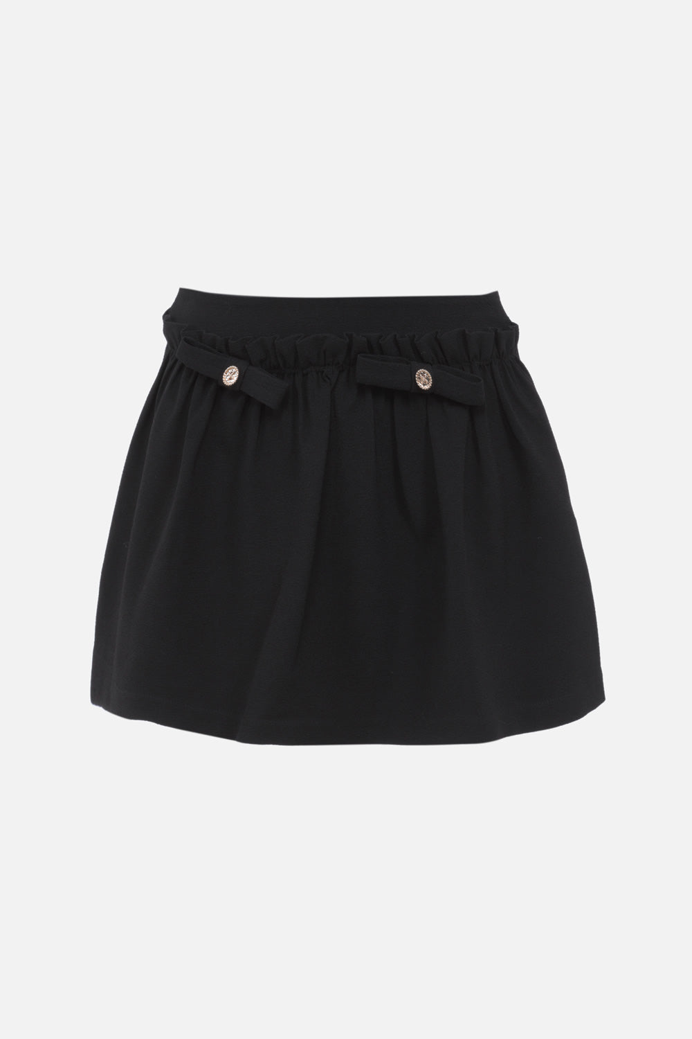 Short black pleated-waist skirt