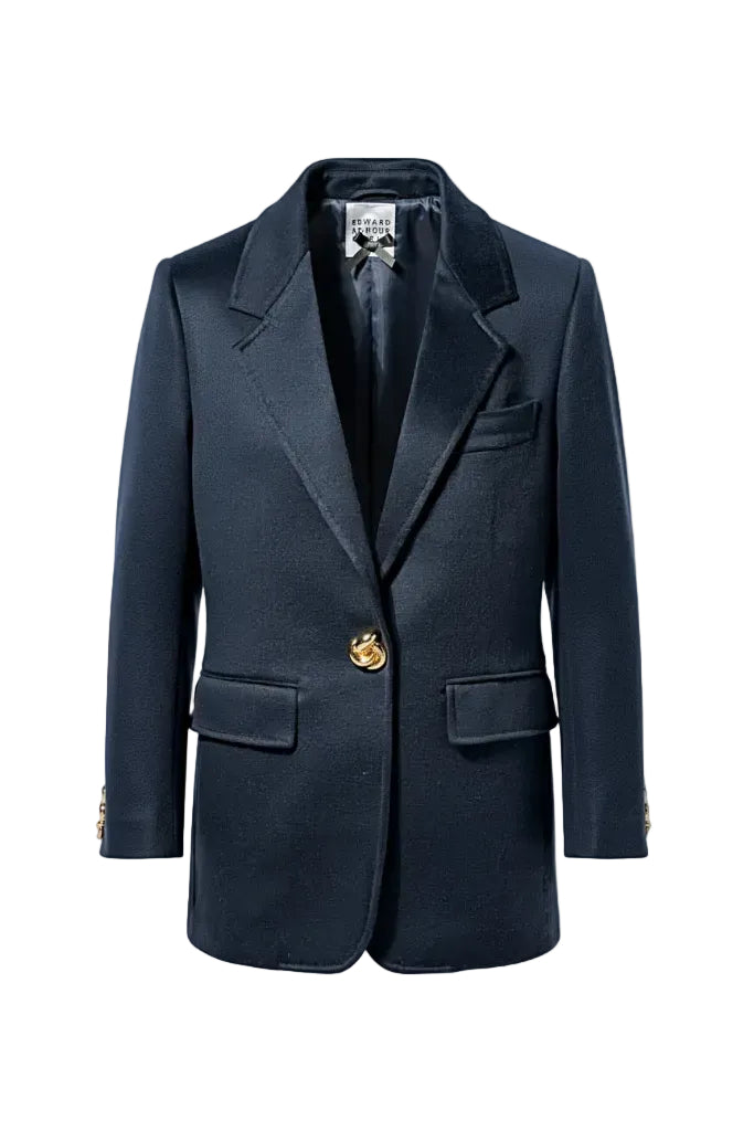 Tailored Wool Blazer with Gold Signature Buttons (090126/941)