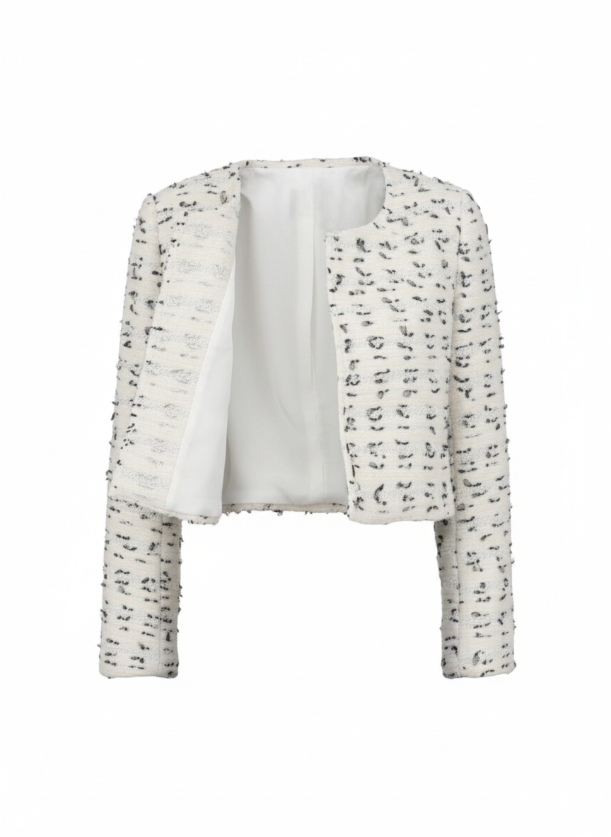 Textured Monochrome Cropped Jacket (090130/906)