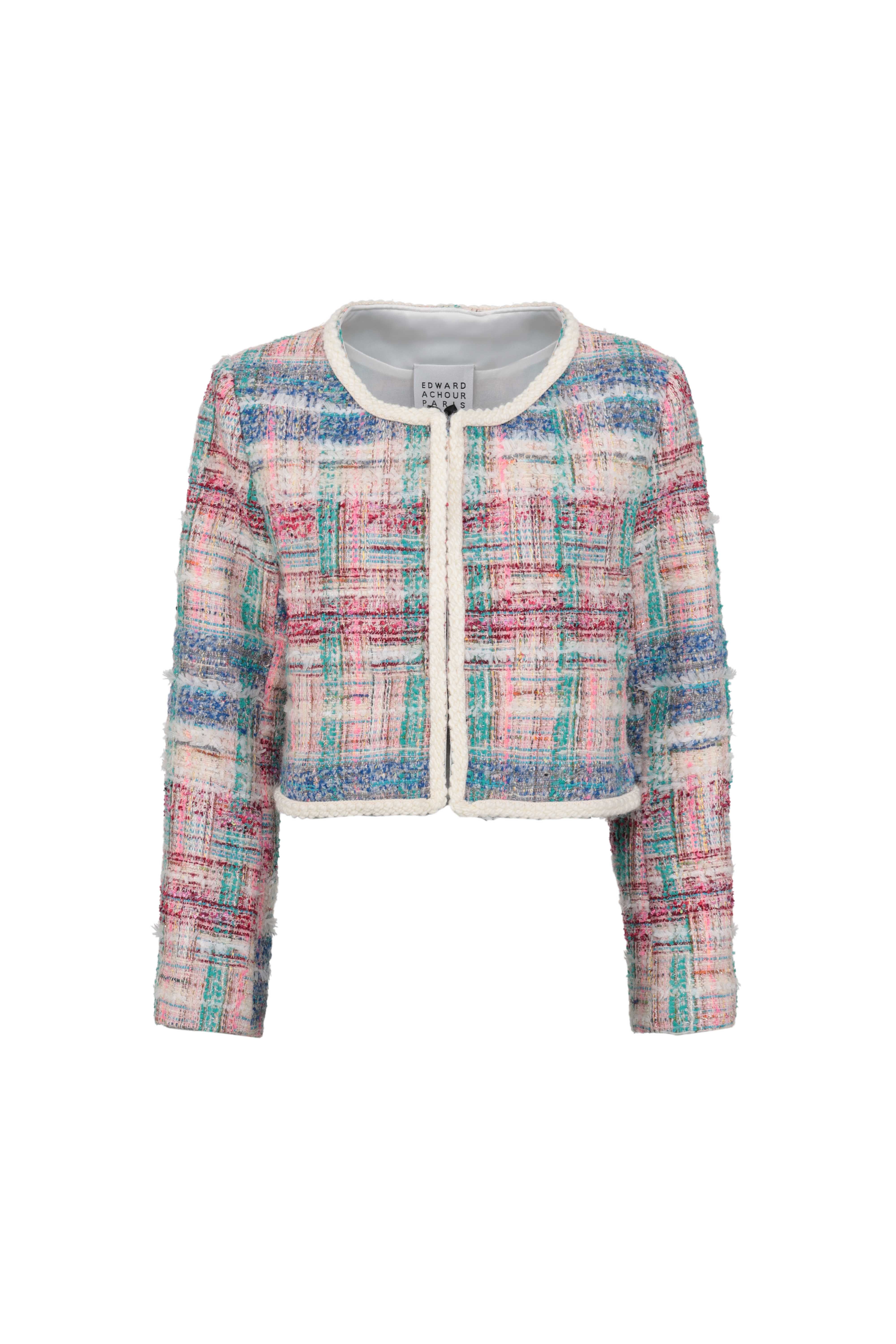 Multicolor Cropped Statement Jacket (090131/915)