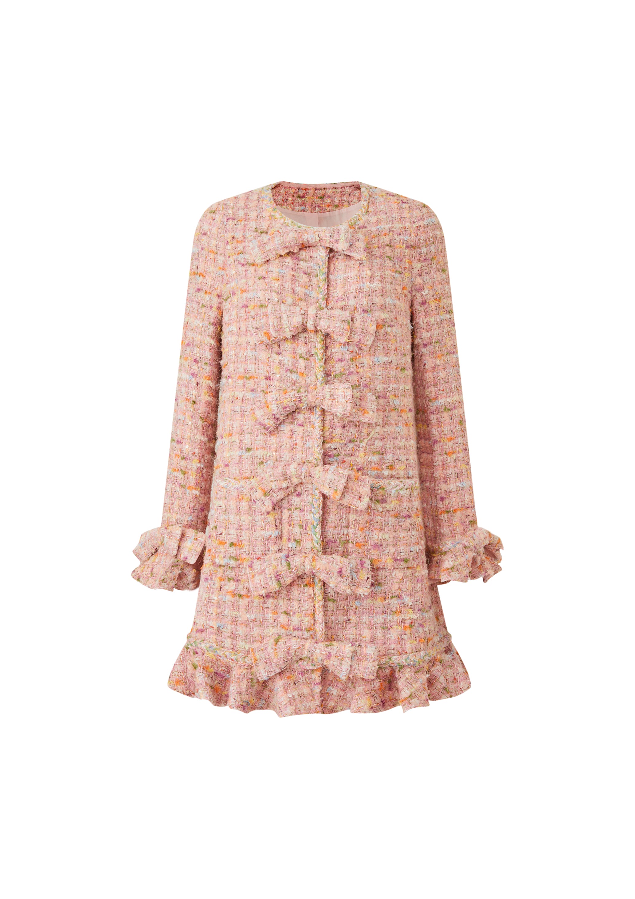 Pastel Natté Dress with Matching Bow Buttons (090206/919)