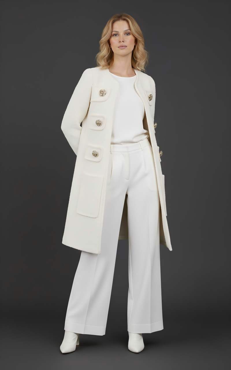 Gold-Buttoned Long Jacket (090210/922)