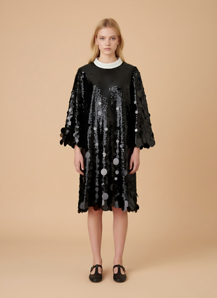 Sequin Embellished A-Line Mini Dress (090405/939)