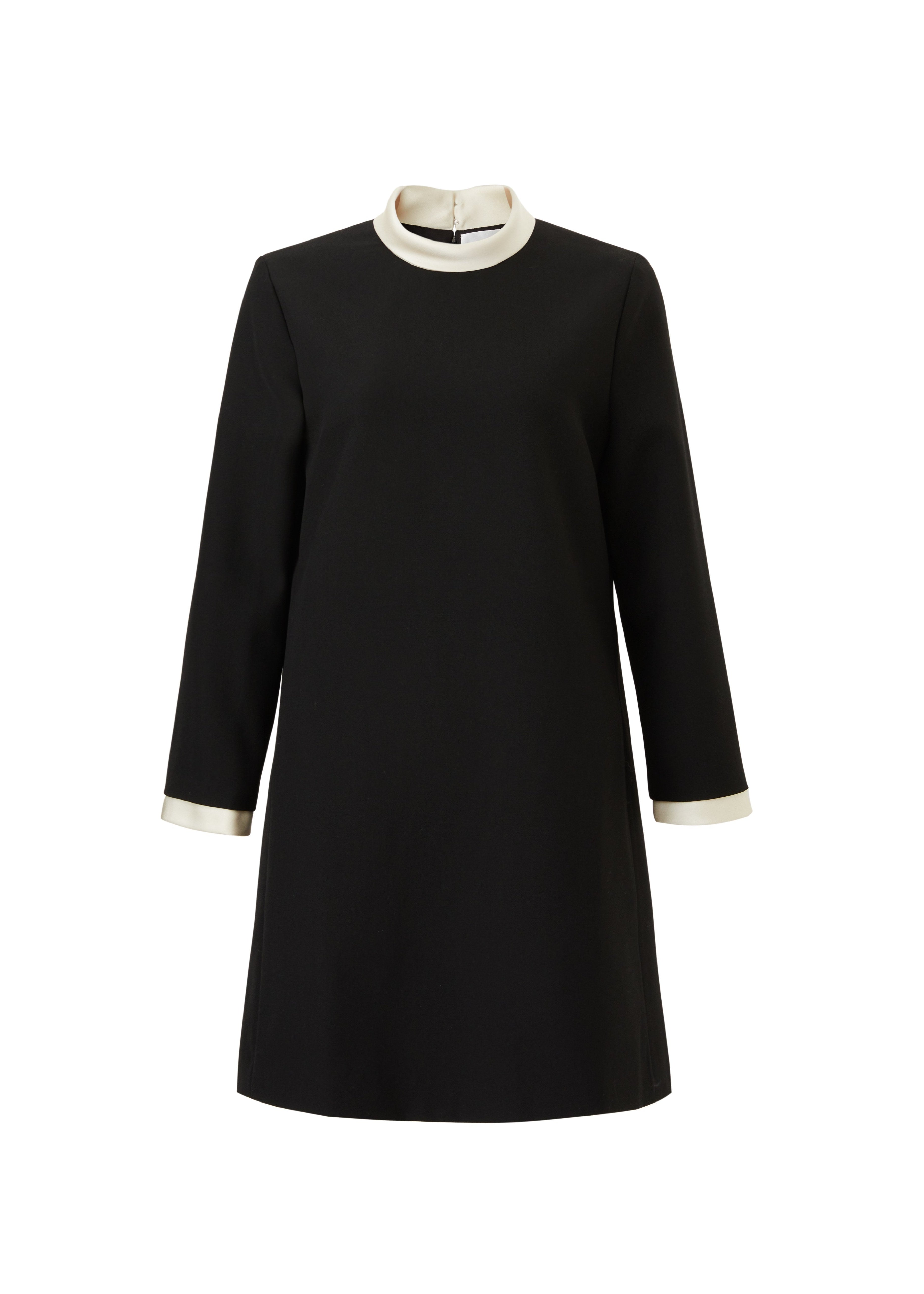 Black A-line Mini Dress with Satin Trim (090408/934)