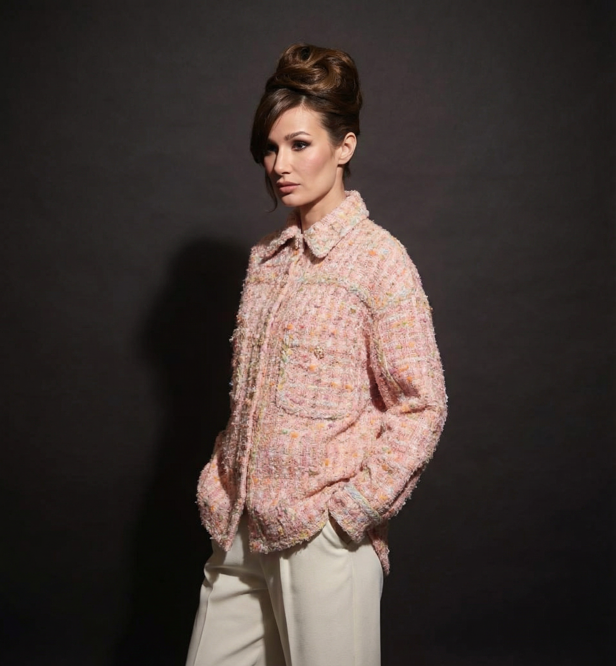 Pastel Tones Textured Overshirt Jacket (090611/919)