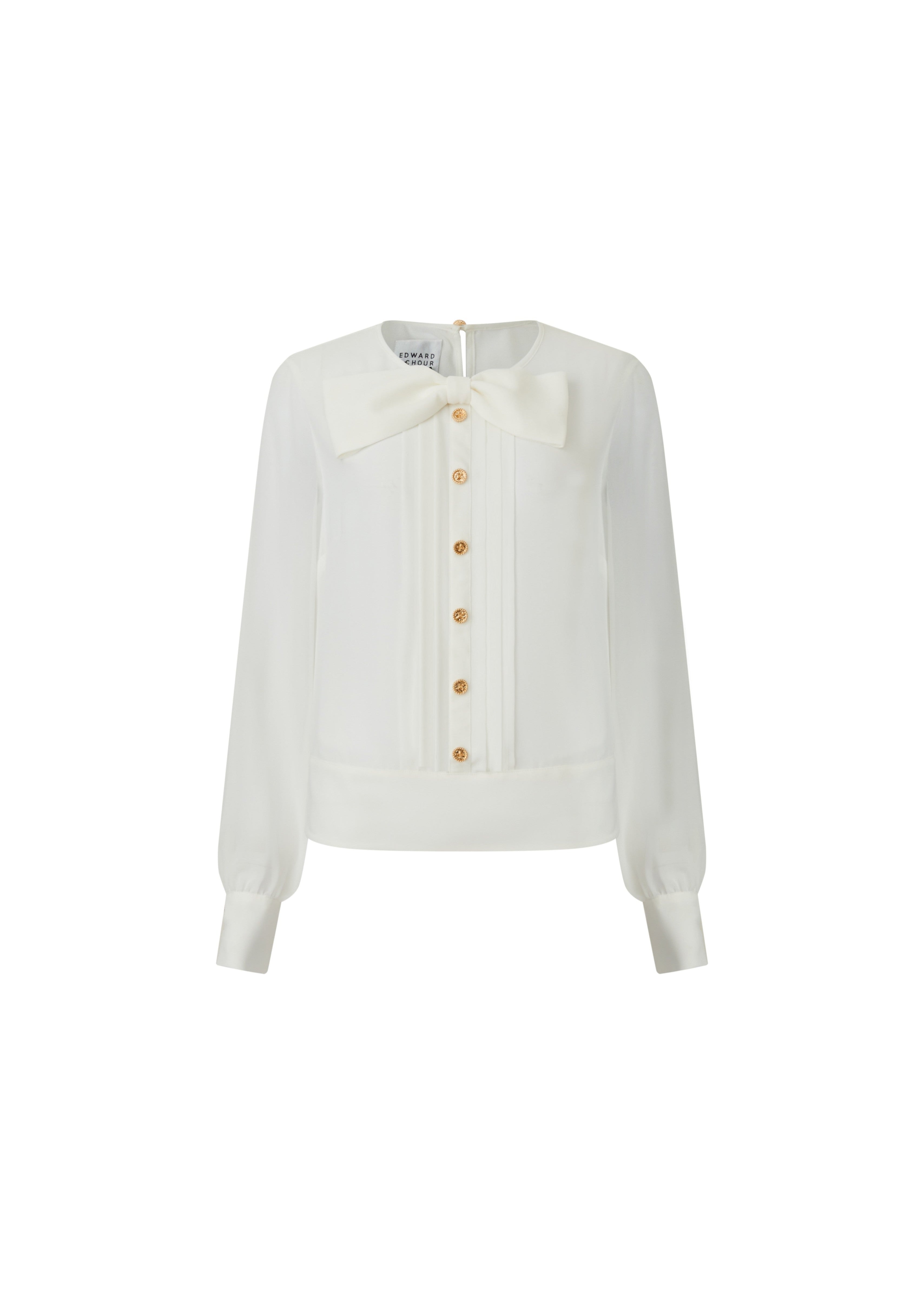 Bow-Tie Detail Button-Down Blouse (090618/936)