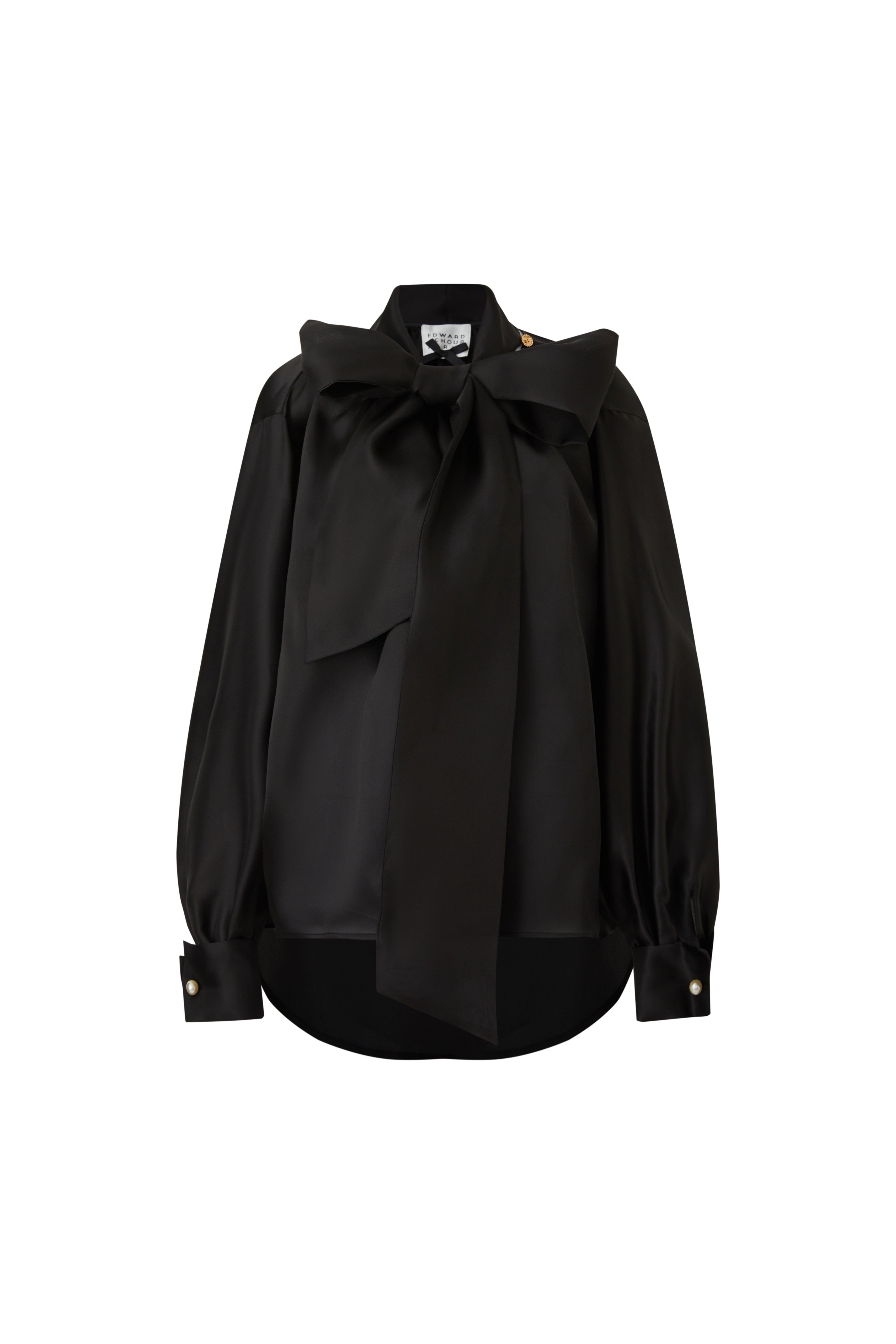 Dramatic Bow Silk Blouse (090622/951)