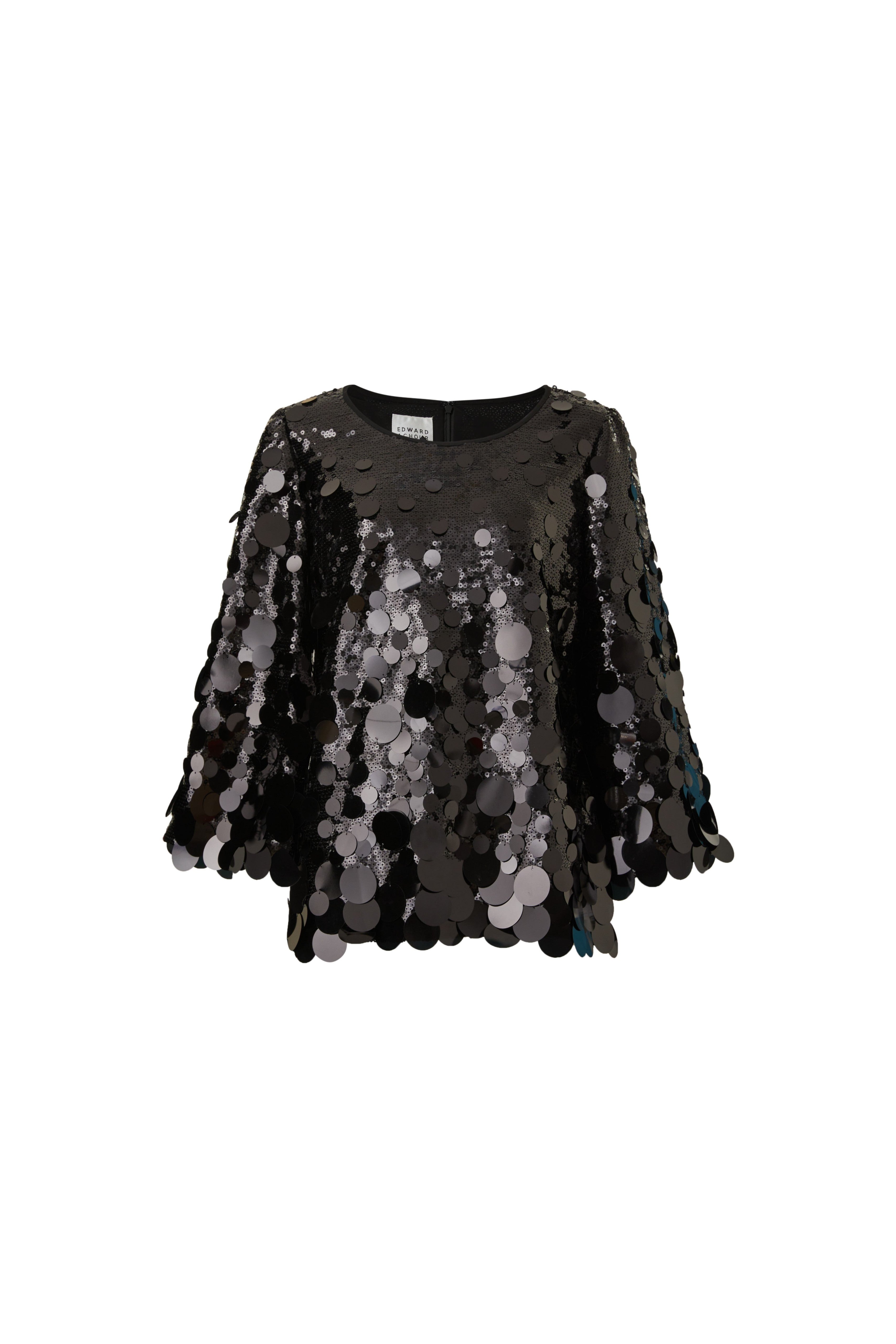 Black Sequin Embellished Top (090703/939)