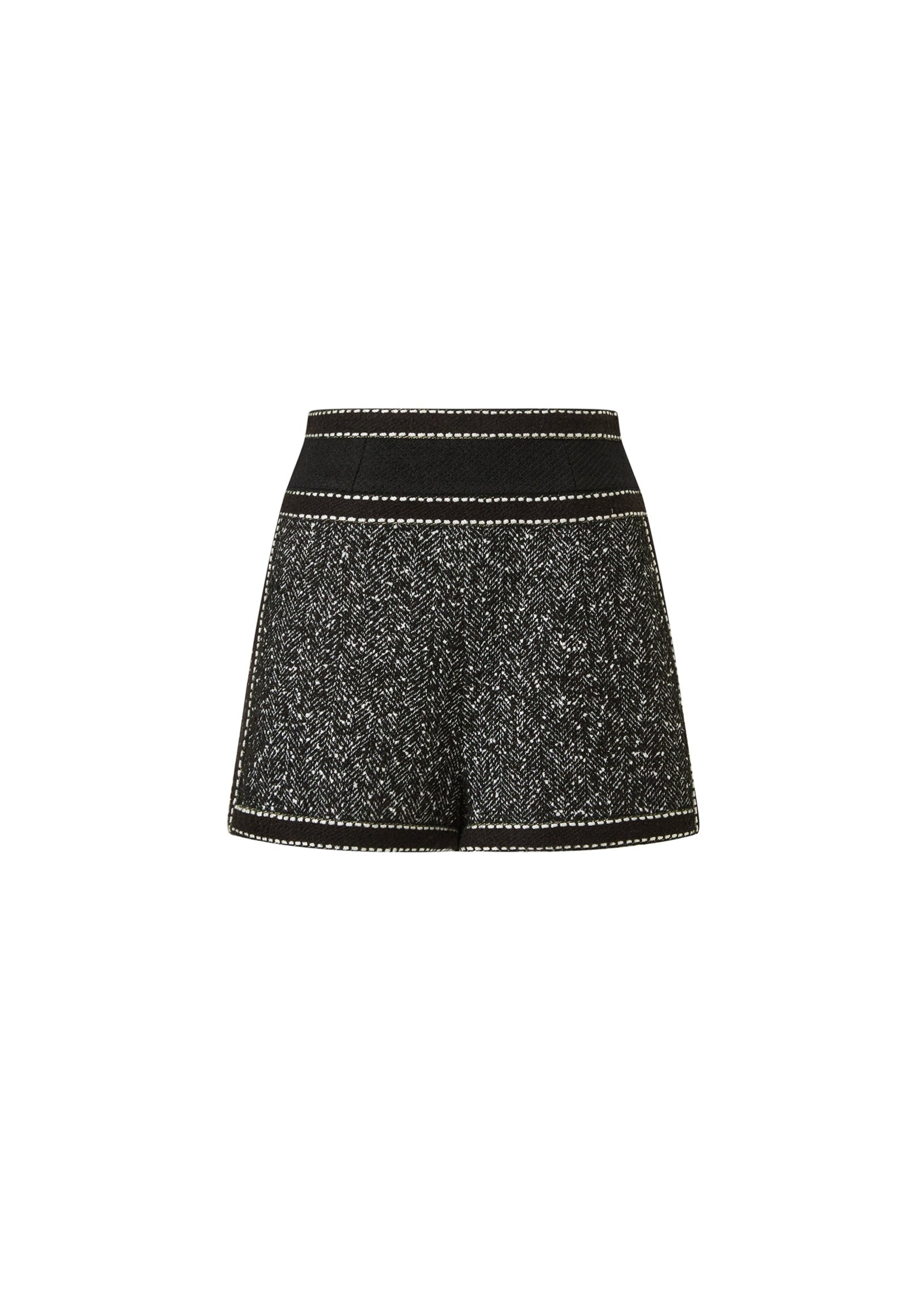 Black & White Shorts with Contrast Trim (091002/913)