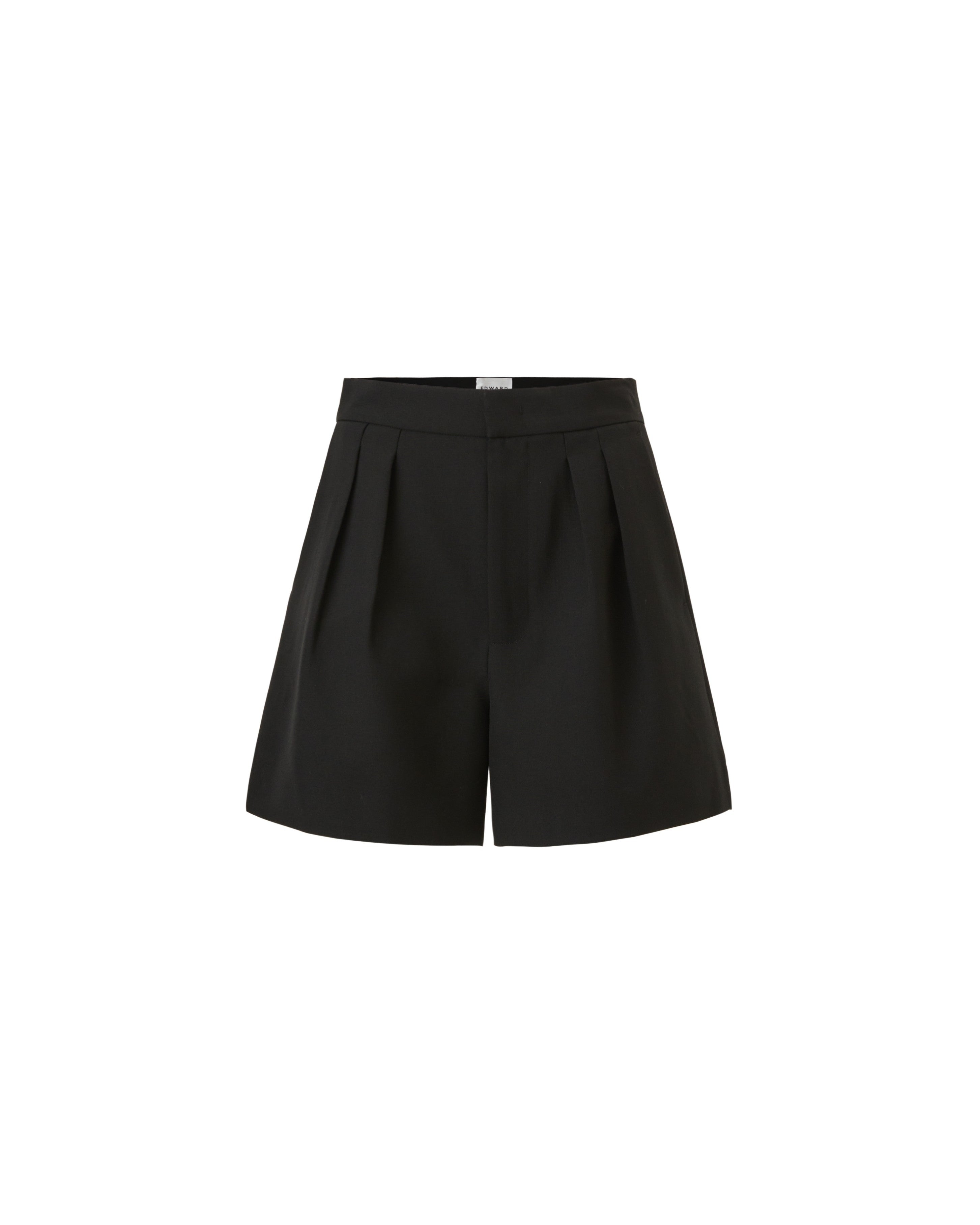 Tailored Black Pleated Shorts (091003/934)