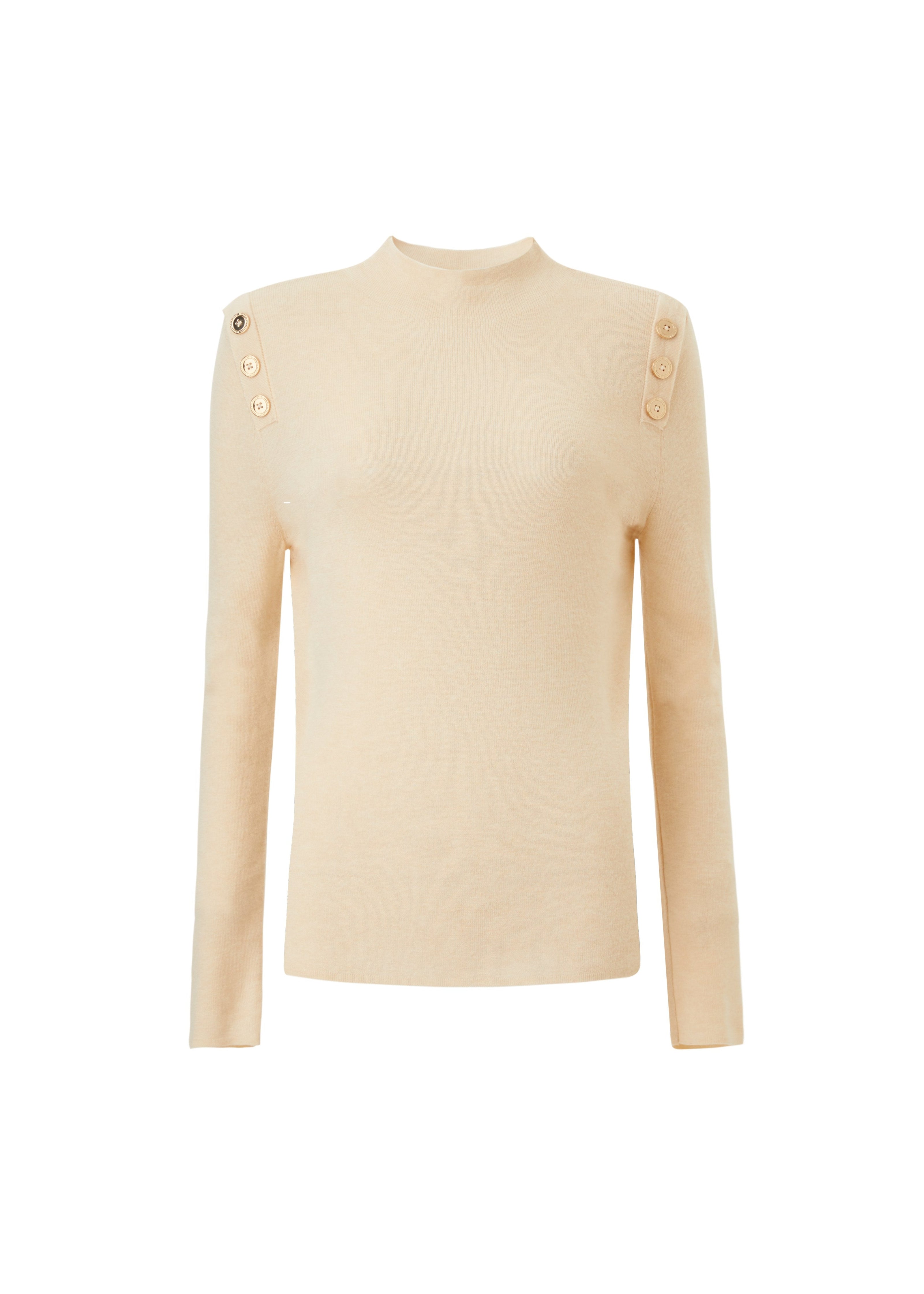 Button-Shoulder Knit Sweater (091502/995)