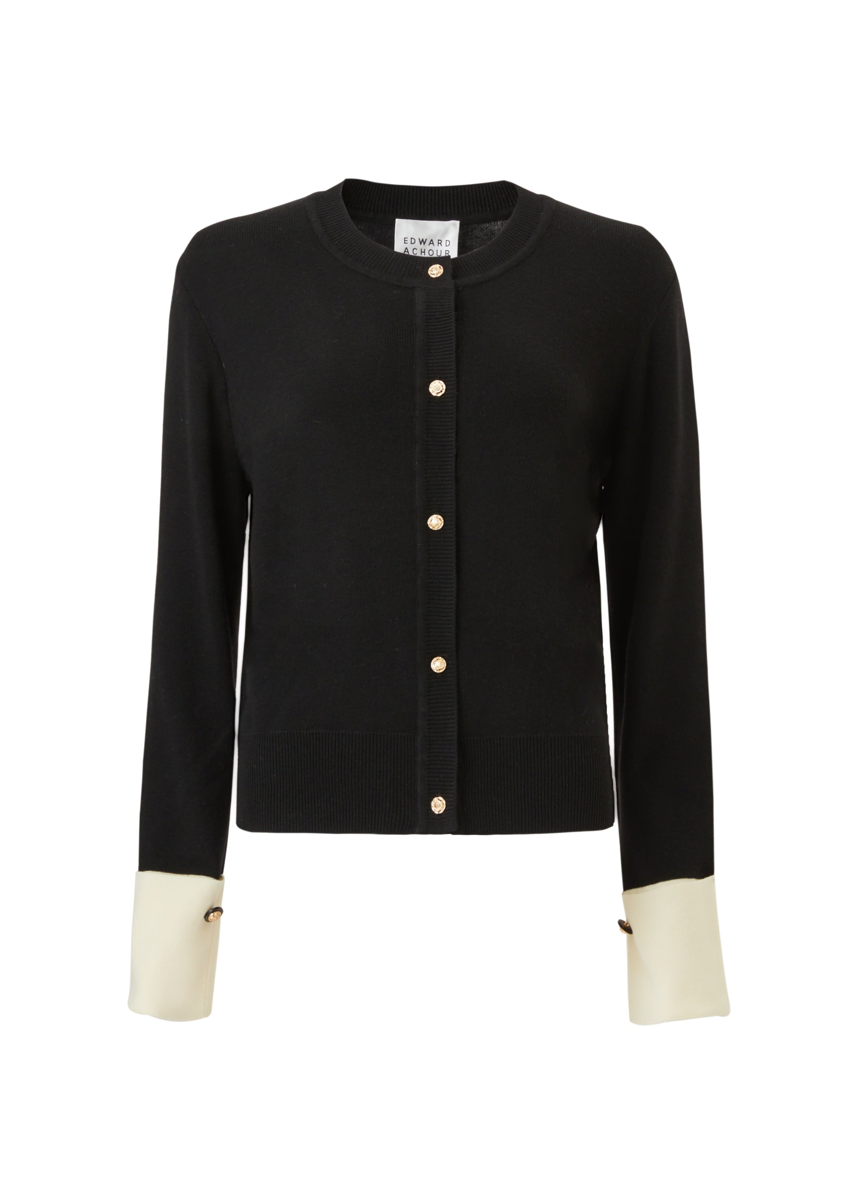 Contrast Cuff Buttoned Cardigan (091503/995)