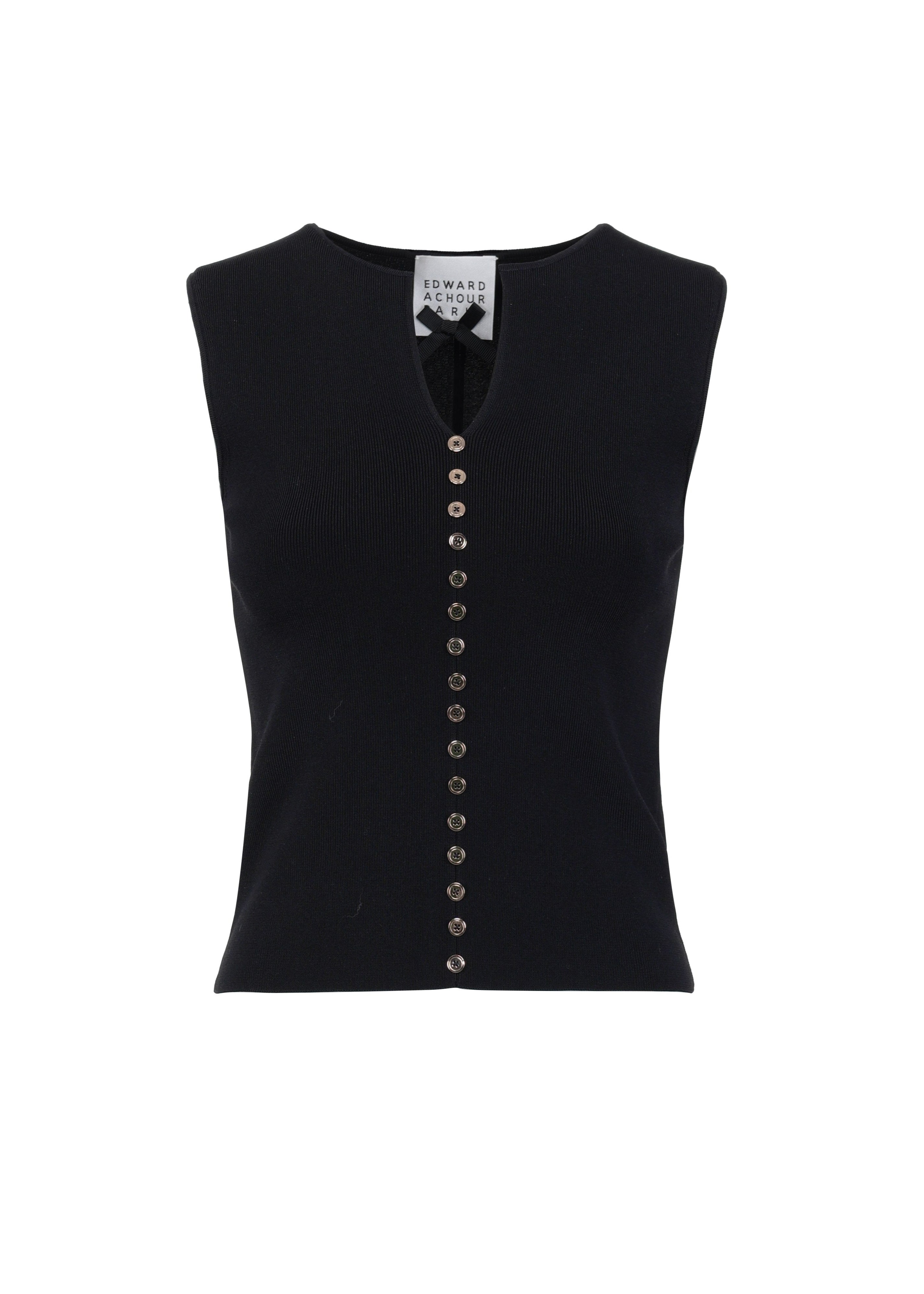 Sleeveless Button-Front Knit Top (091507/995)