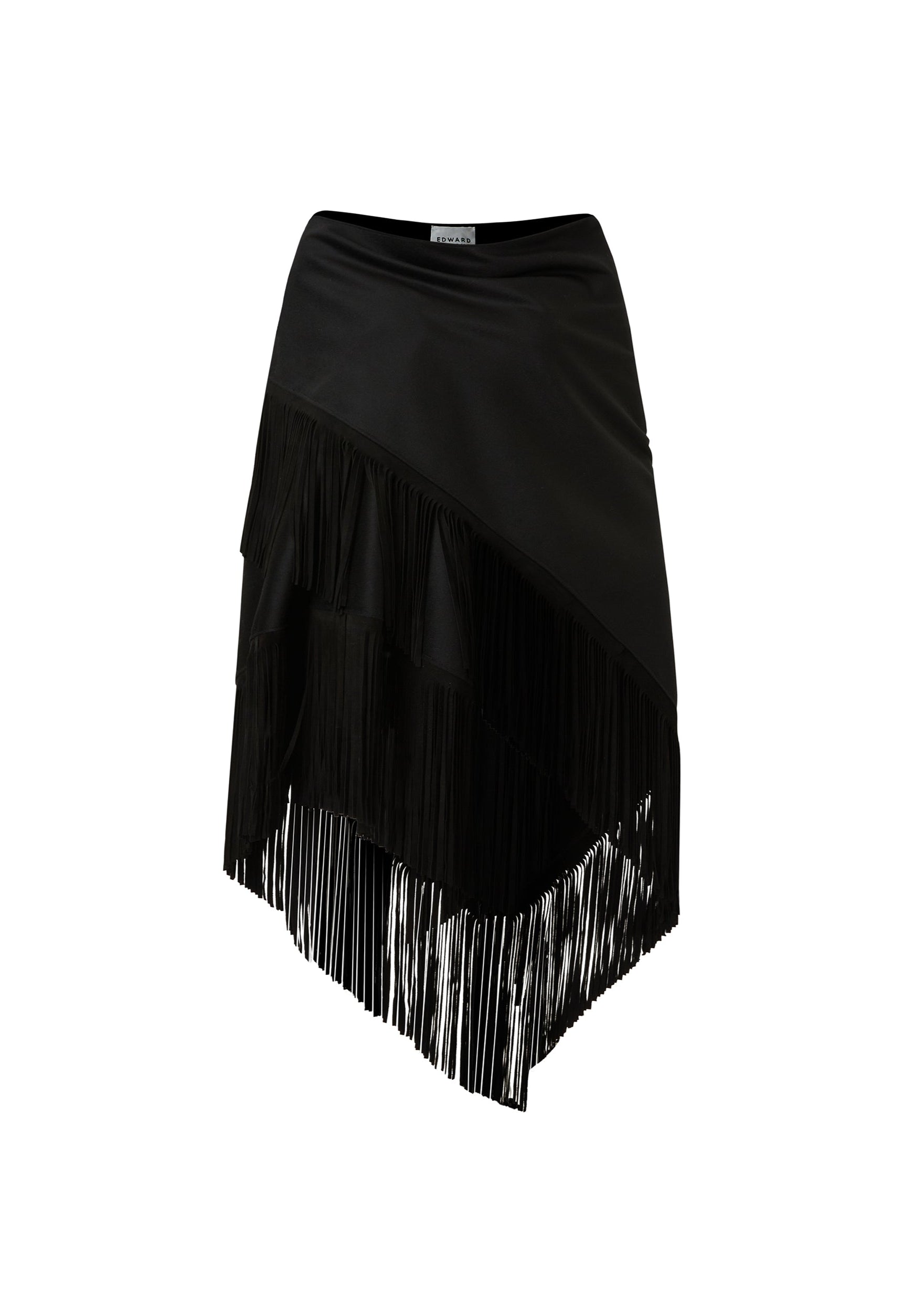 Asymmetric Lambskin-Trimmed Wool-Cashmere Fringe Poncho (092014/995)