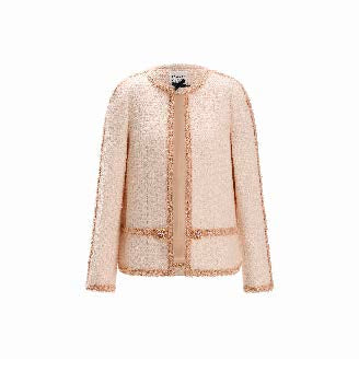 Open Tweed Jacket with Lace Trim