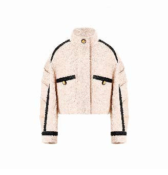 Cropped Contrast-Trim Boucle Jacket