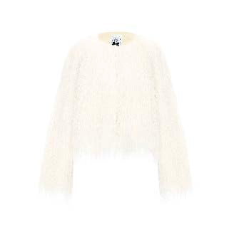 Feather-Effect Cropped Jacket