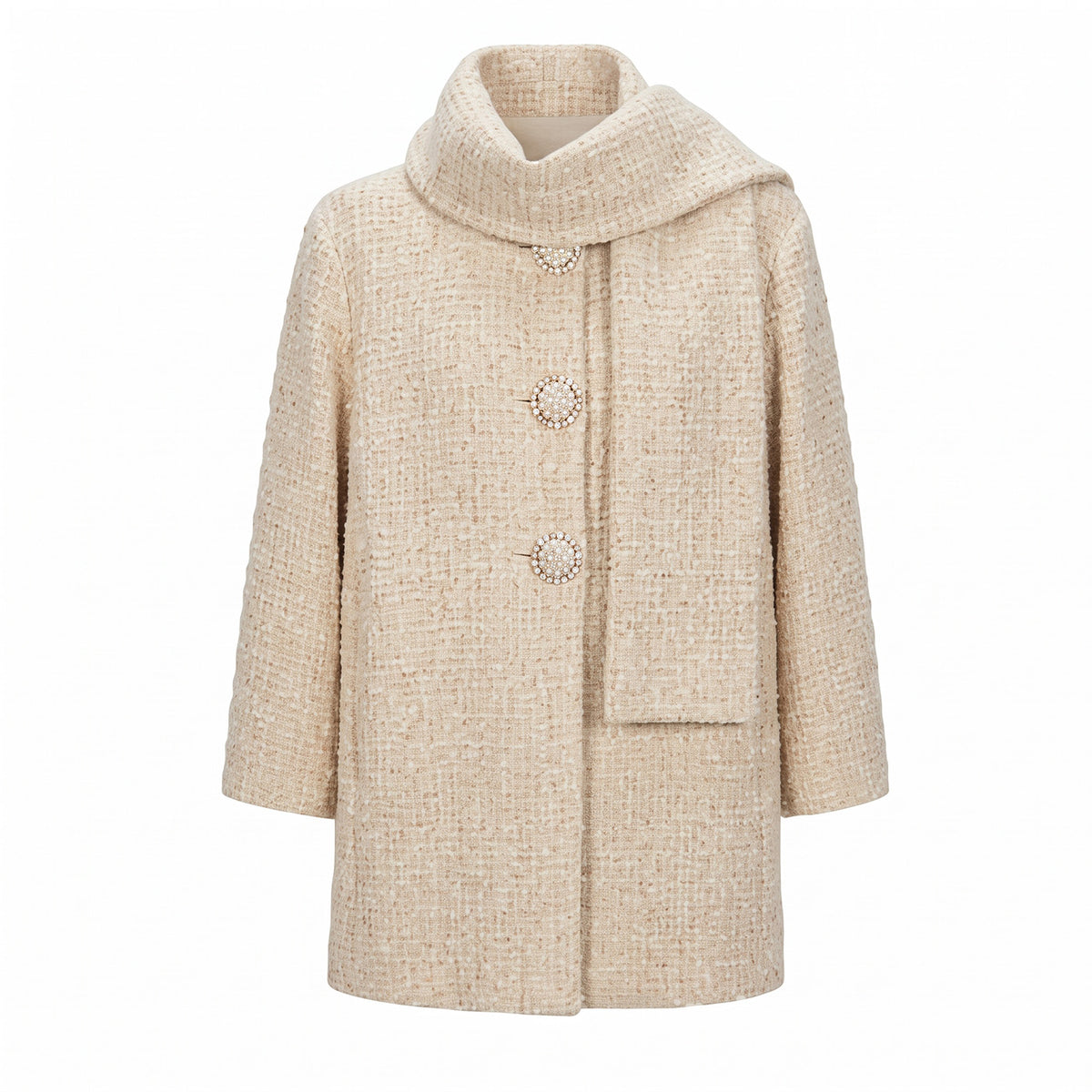 Cowl-Collar Swing Coat