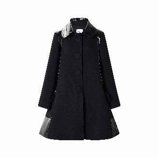 Trapeze Coat with Glossy Shoulder Panels